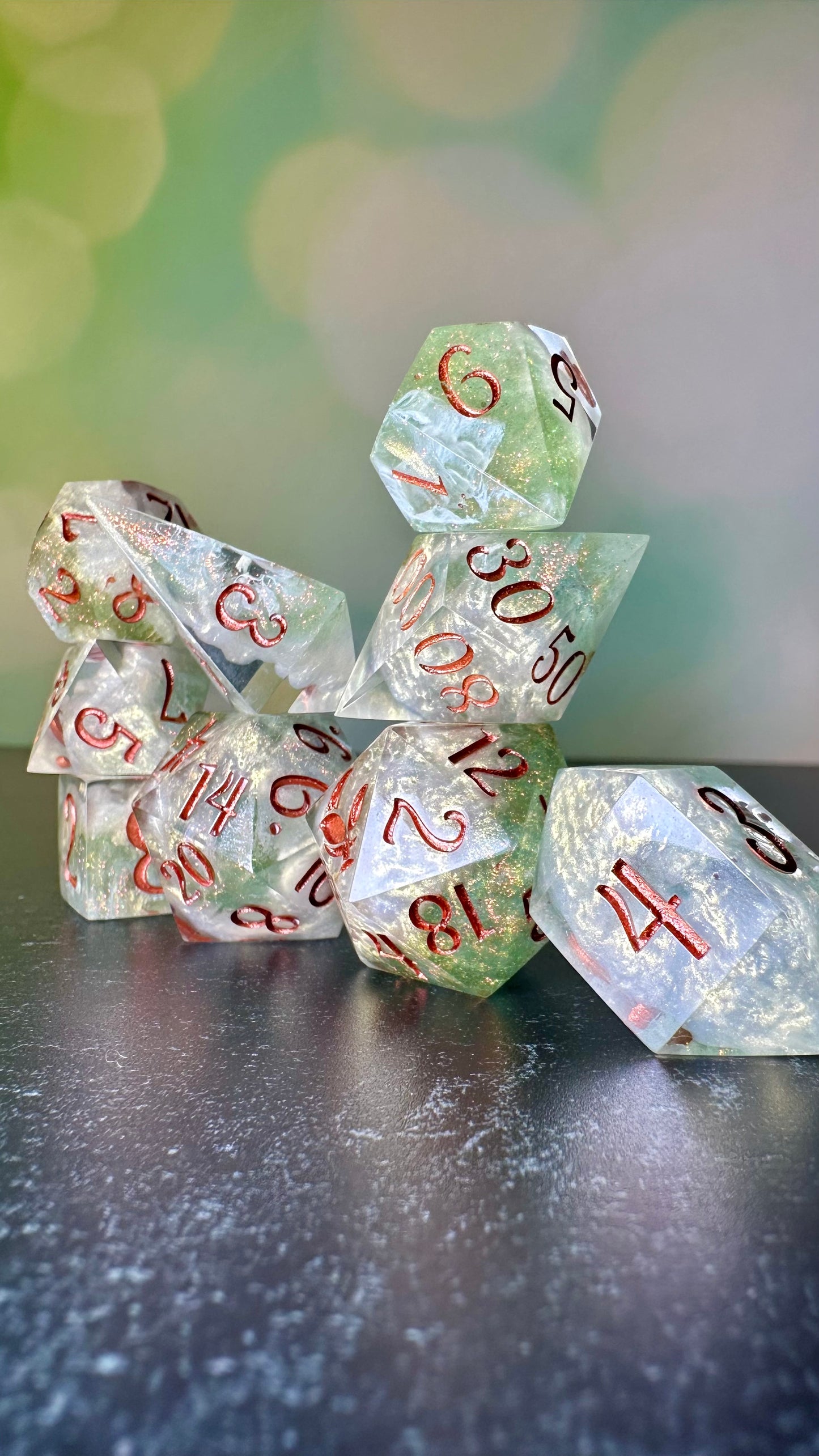 Helion's Truth- 8 piece polyhedral dice set