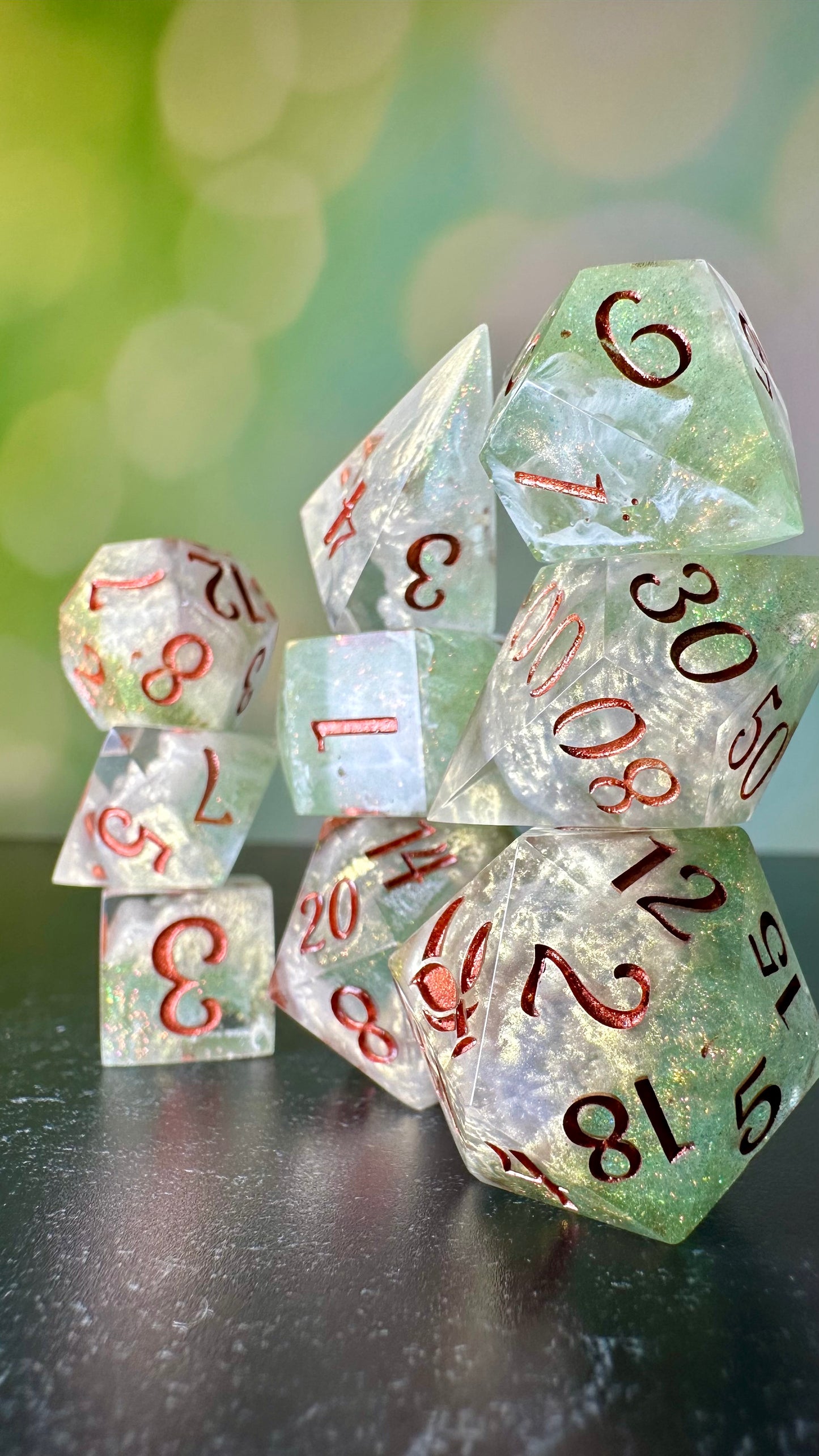 Helion's Truth- 8 piece polyhedral dice set