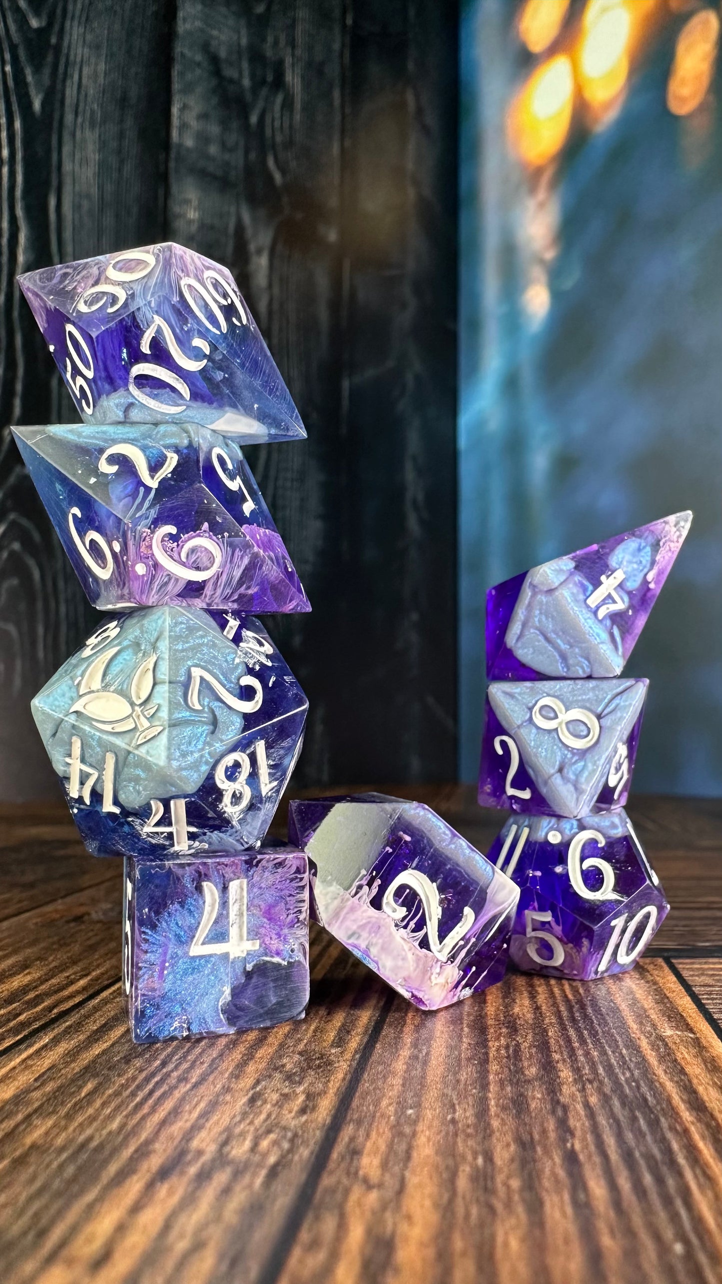 Purple Haze-8 piece polyhedral dice set-Pobody's Nerfect