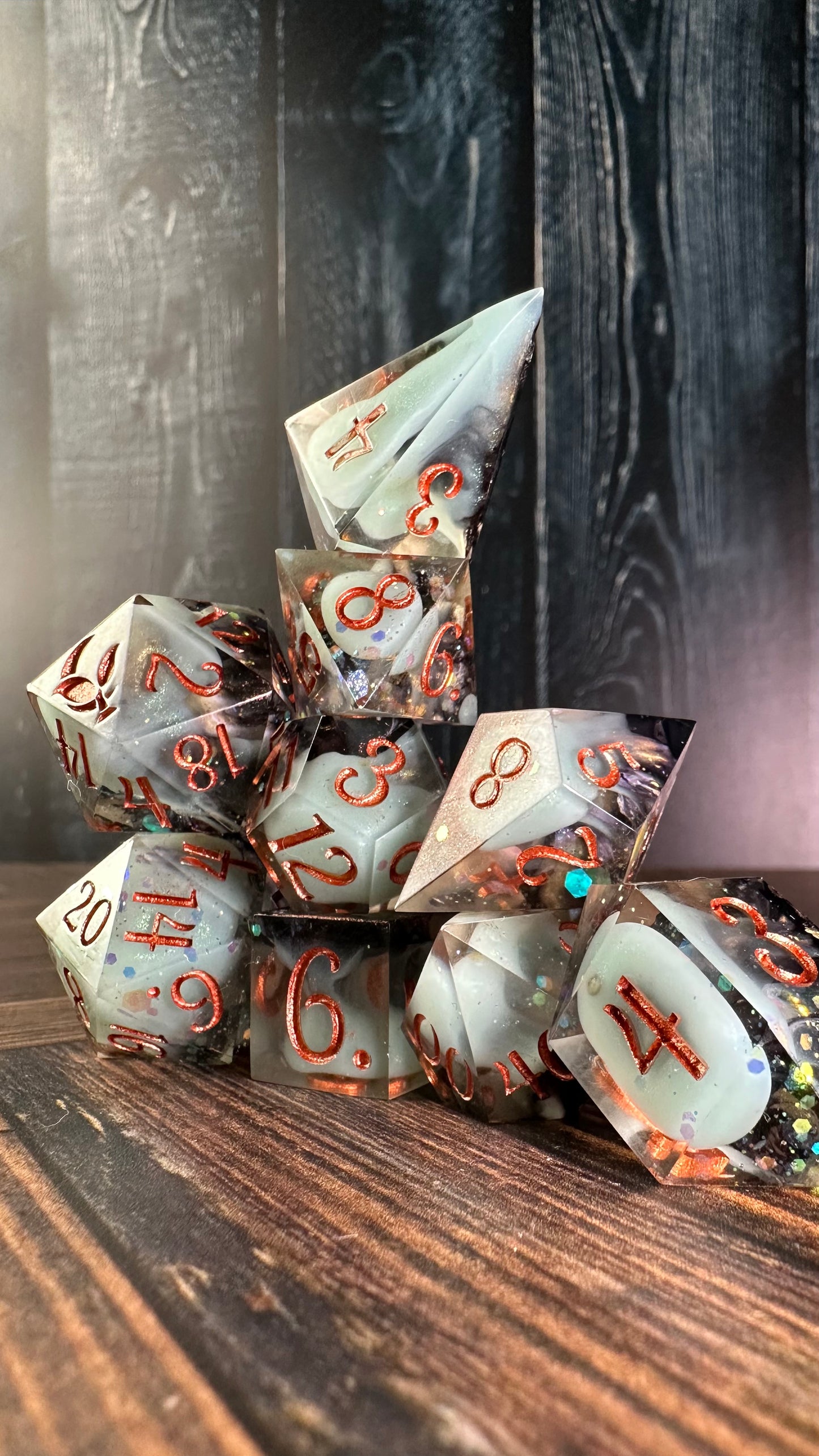 Nehemia-8 piece polyhedral dice set