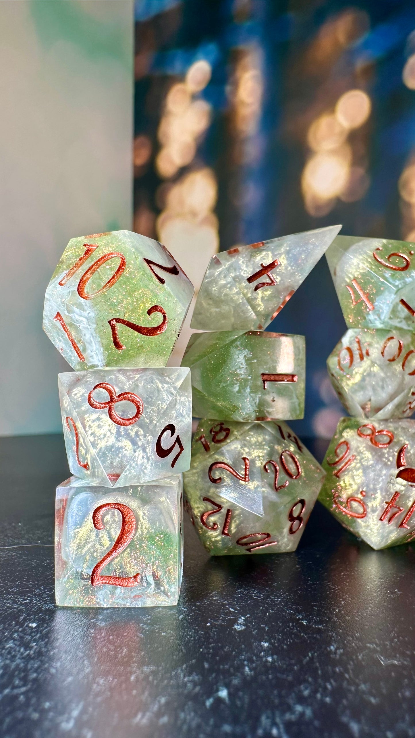 Helion's Truth- 8 piece polyhedral dice set