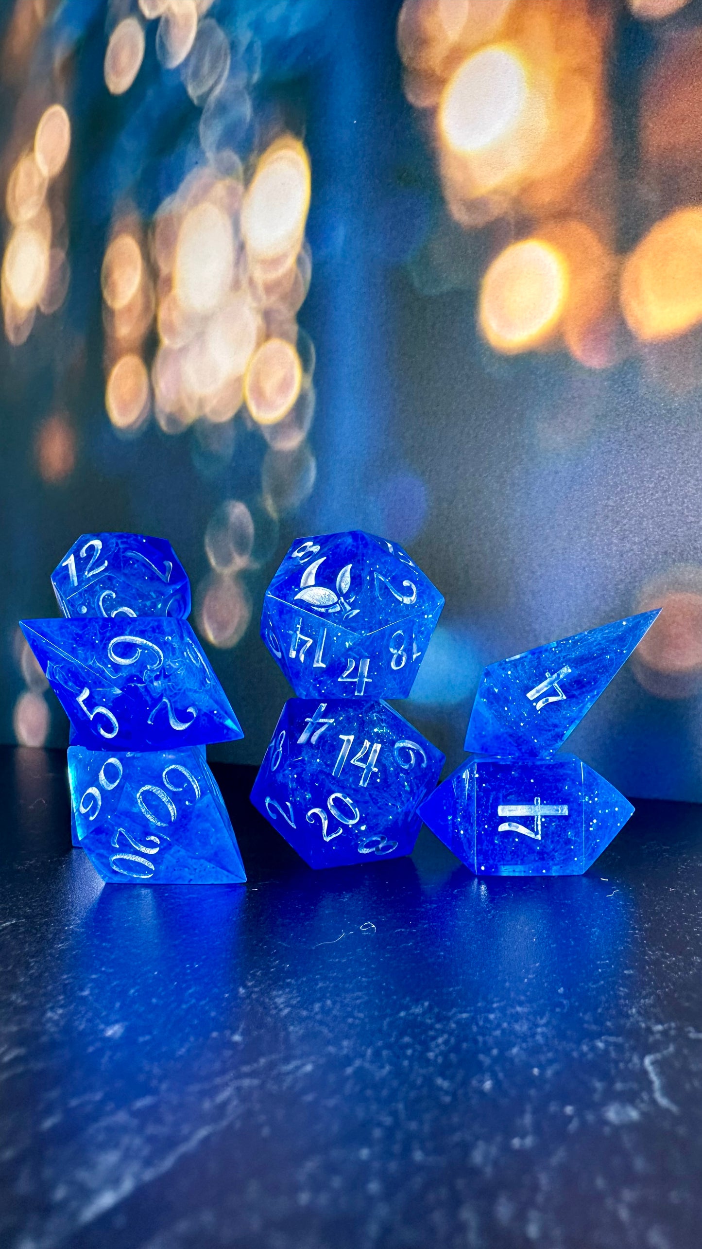 Stardust- 8 piece polyhedral dice set