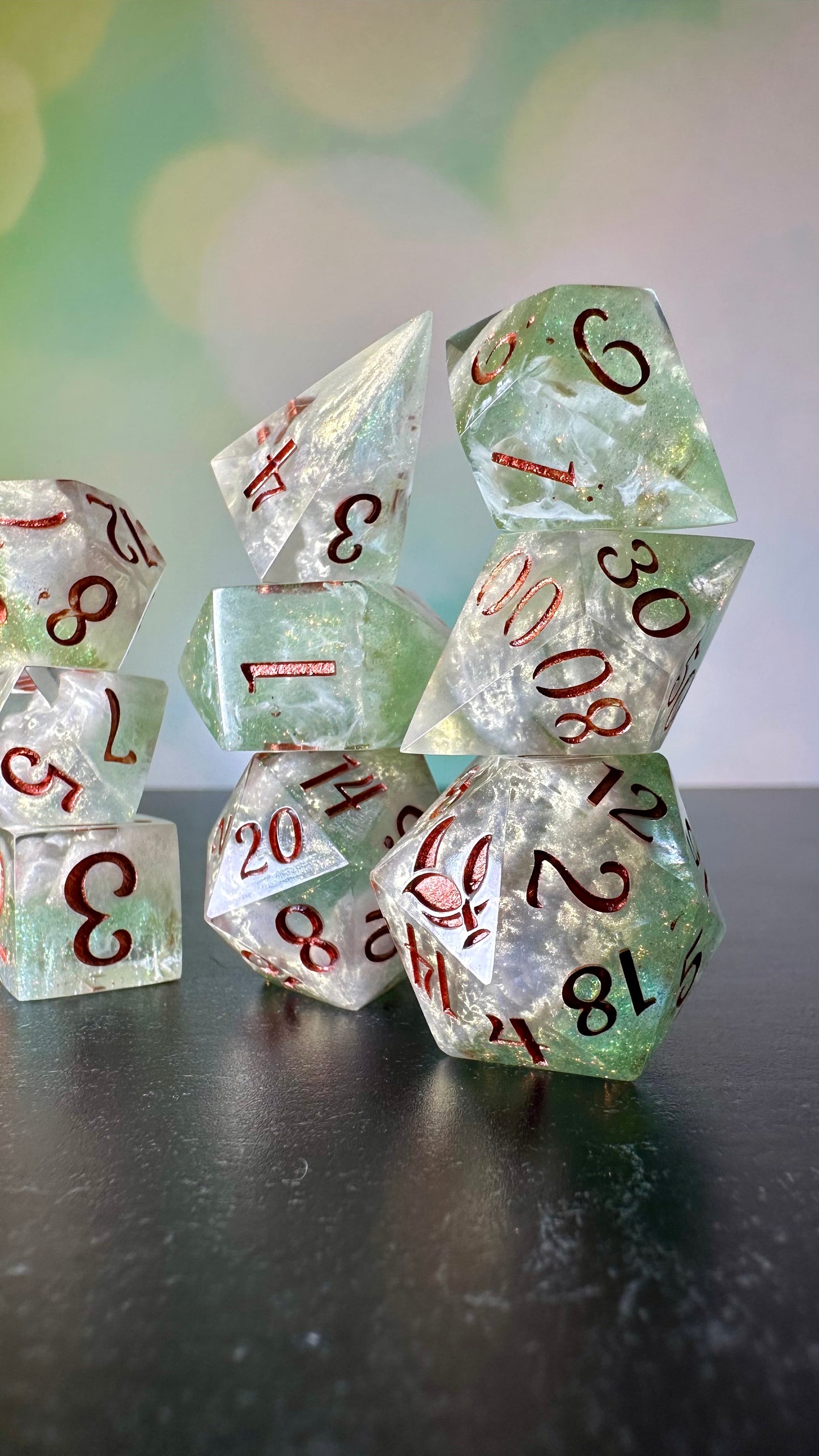 Helion's Truth- 8 piece polyhedral dice set