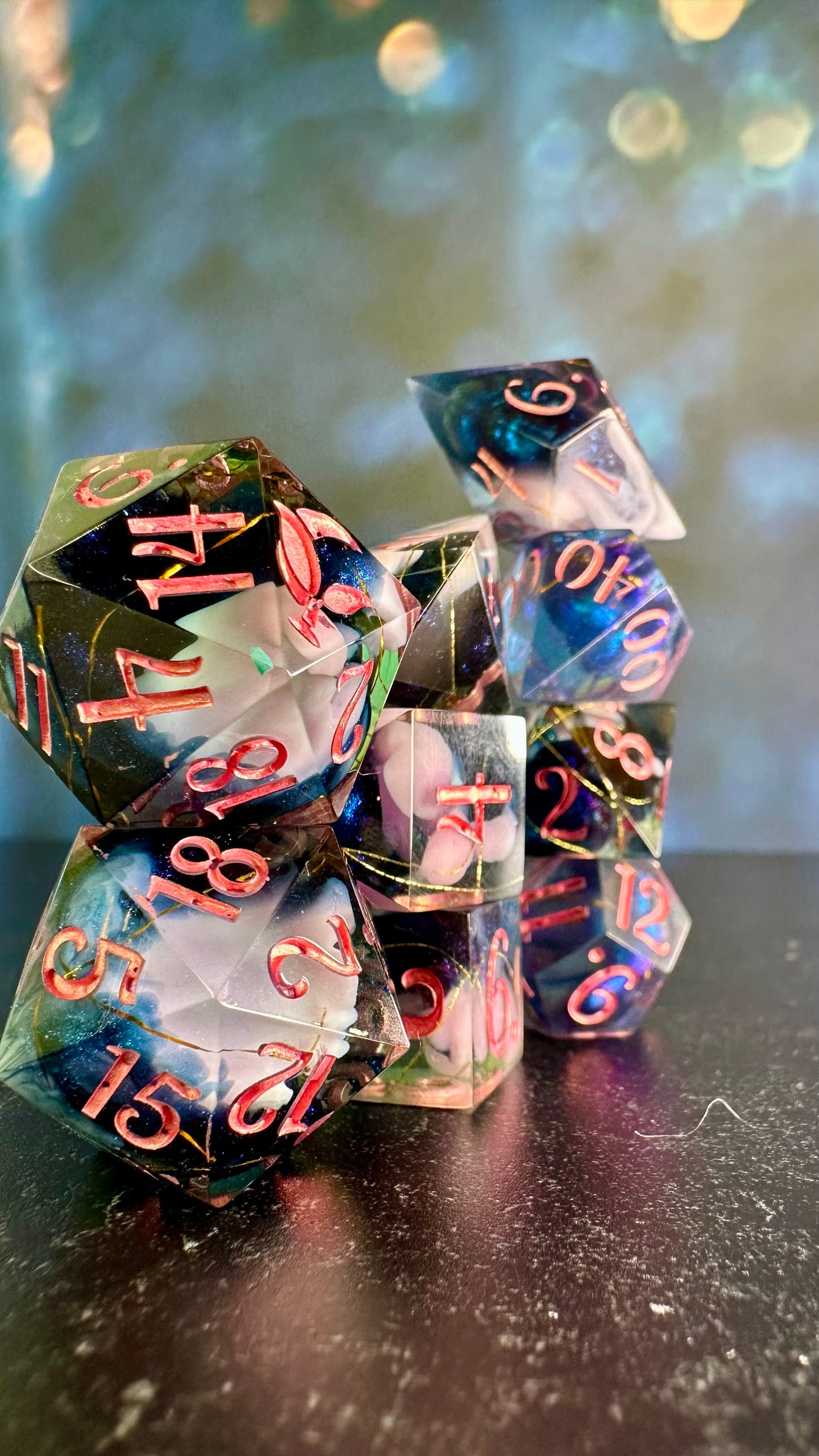 Hades Hopes- 8 piece polyhedral dice set