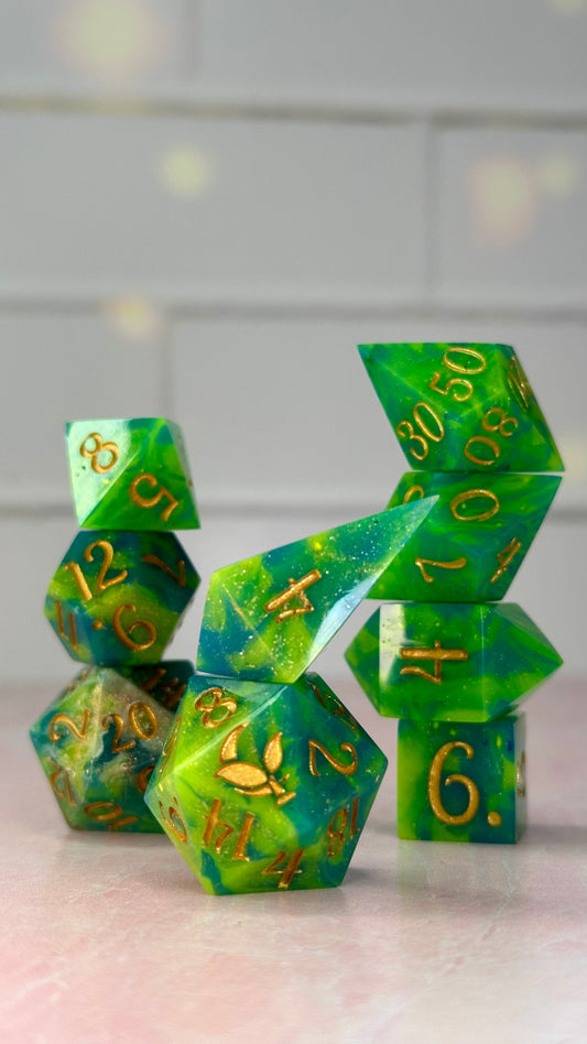 Earth Day- 8 piece polyhedral dice set