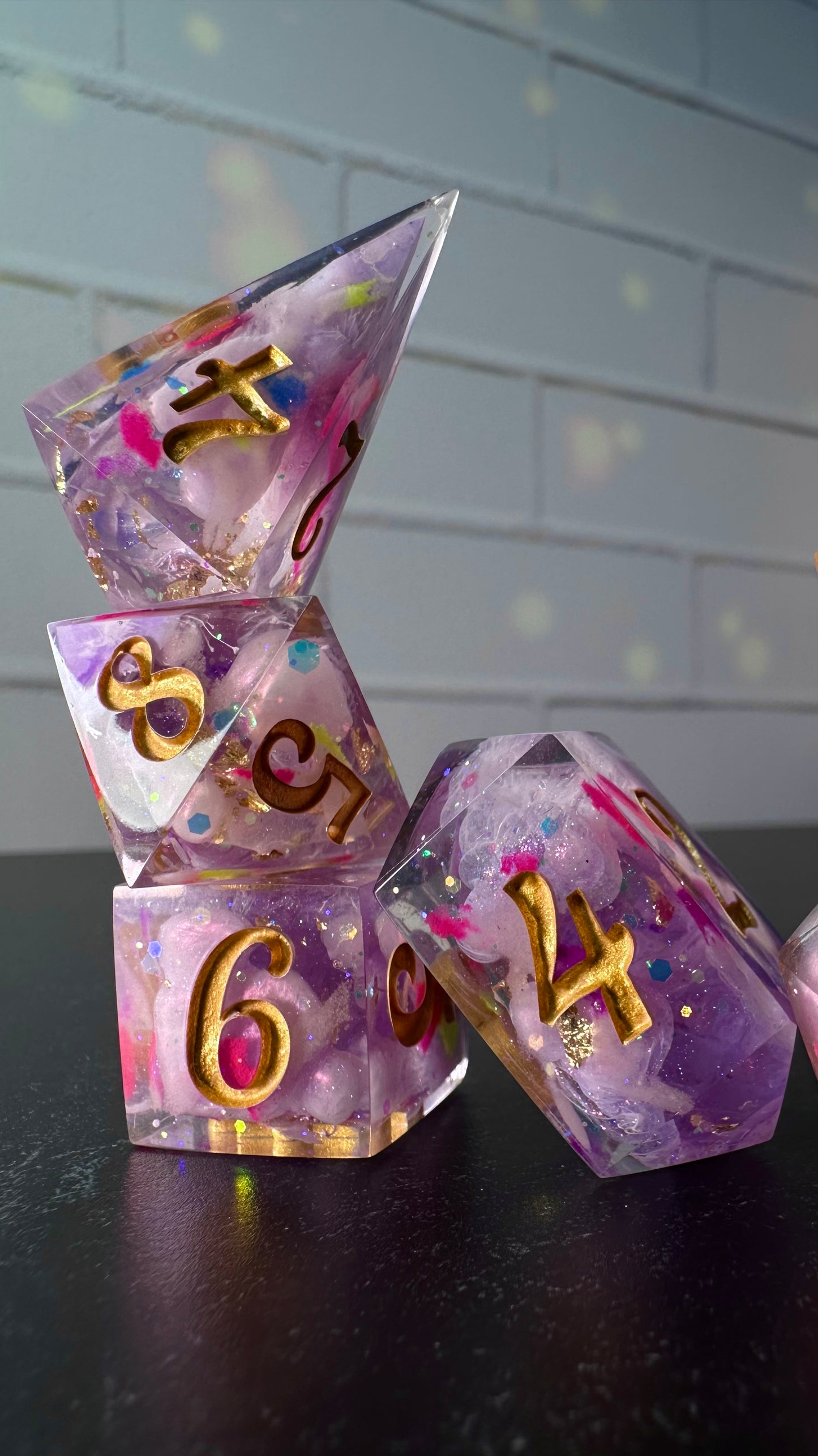We can't fix it if we never face it- Pobody's Nerfect - 8 piece polyhedral dice set (Large)