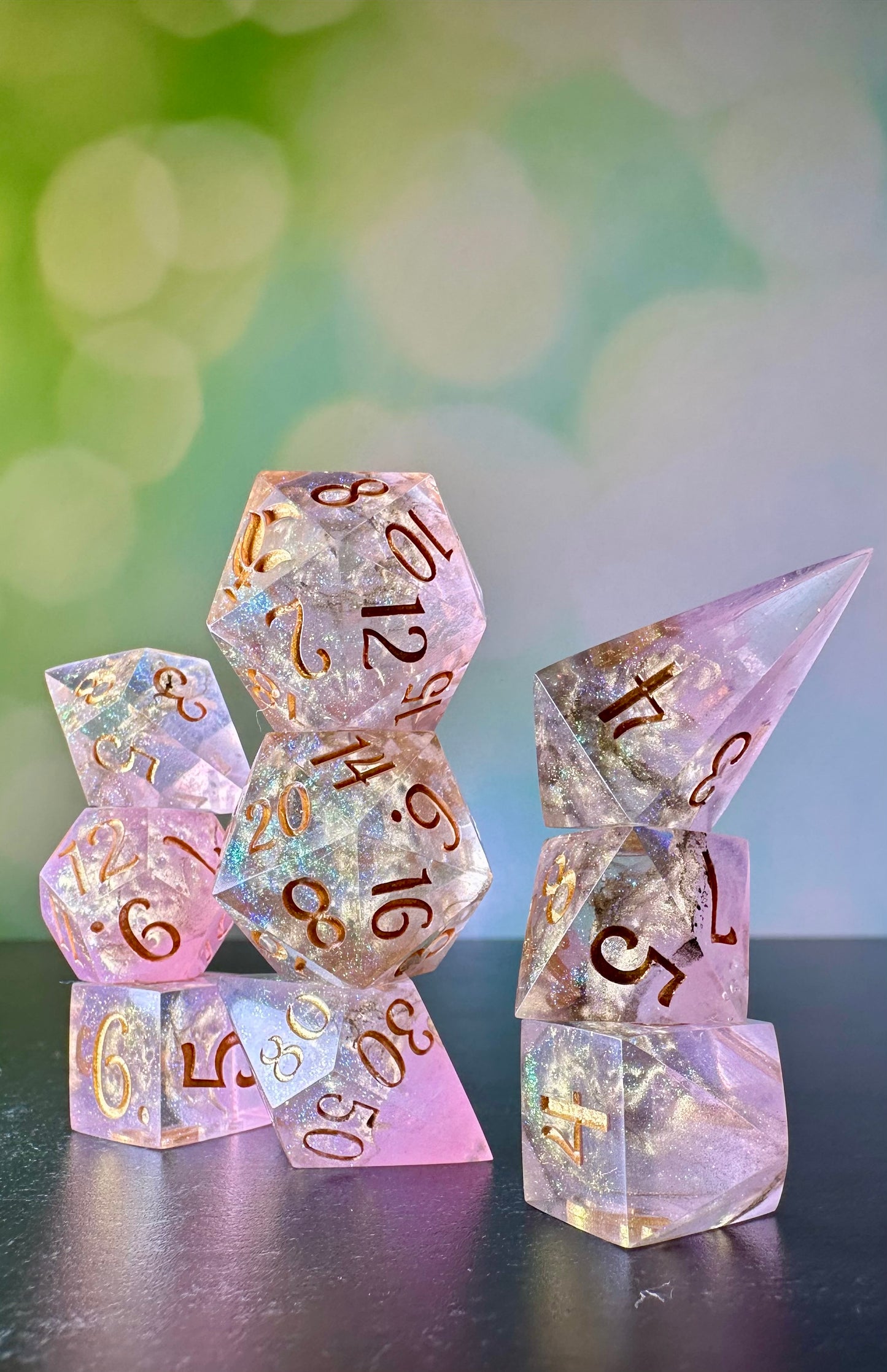 Celestina - 8 piece polyhedral dice set