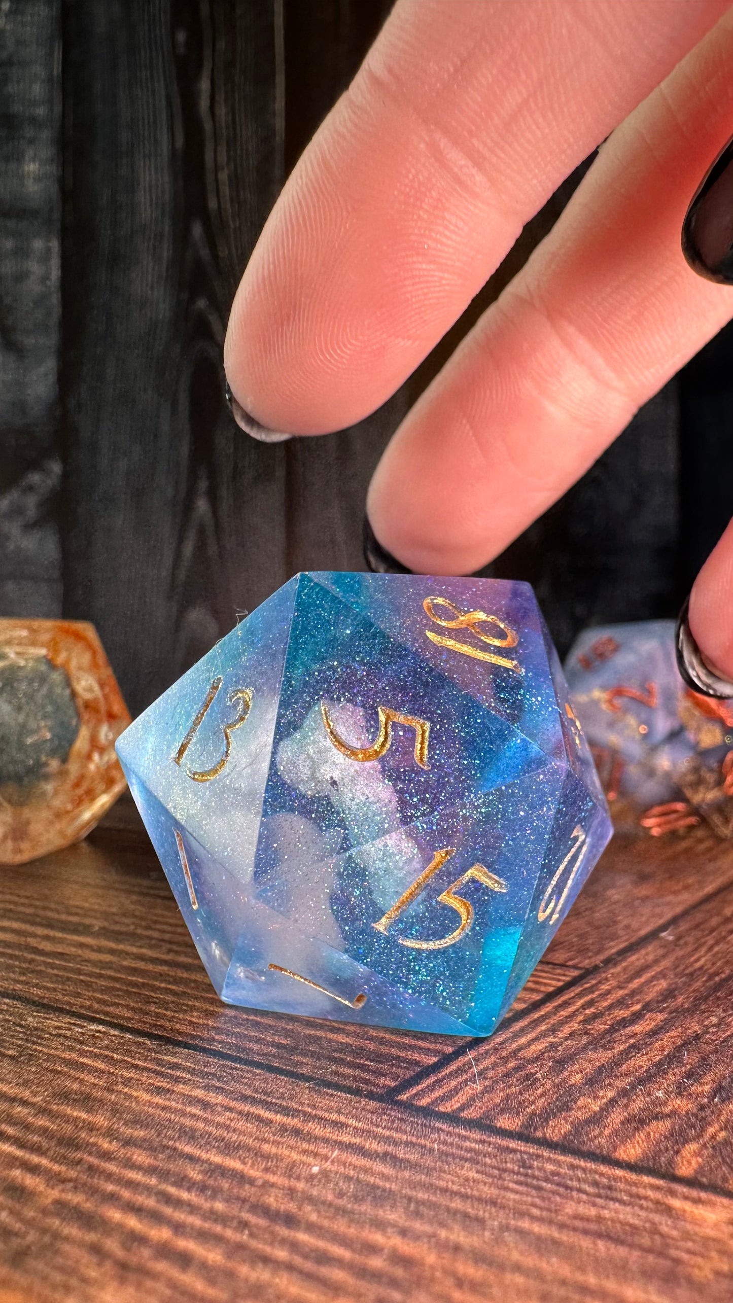 Purple Pink Skies- 40 MM Logo d20 Chonk-Pobody’s Nerfect