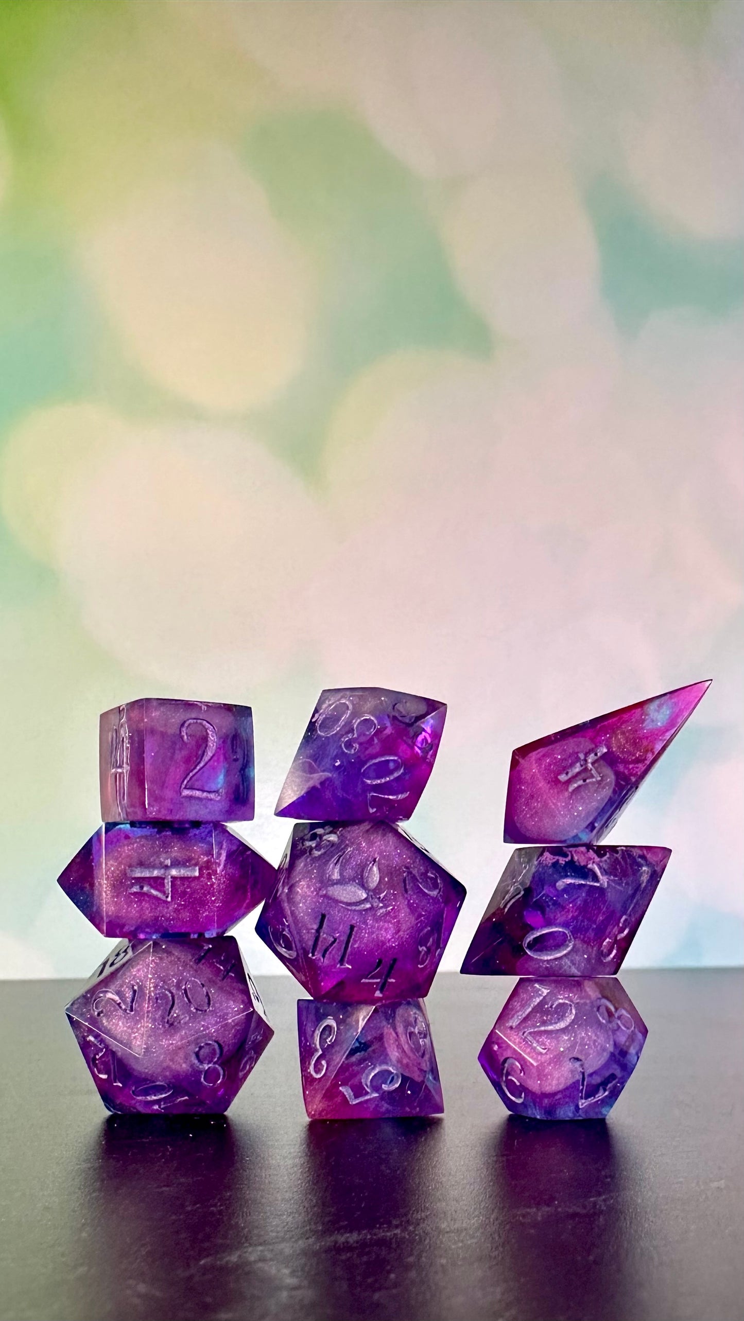 "I will always be with you" - 8 piece polyhedral dice set