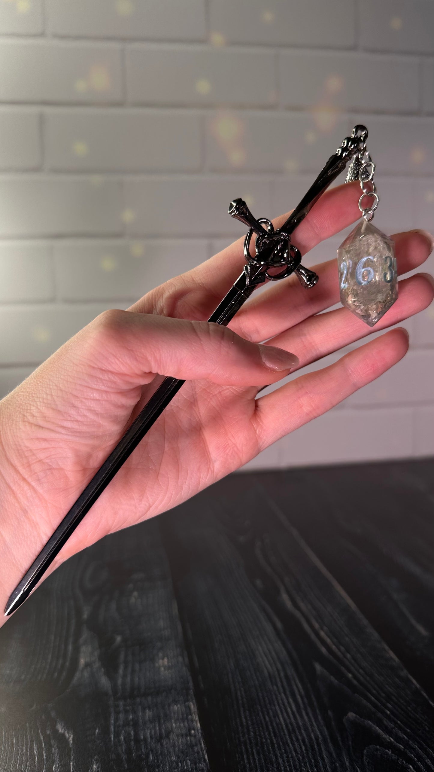 Silver Lining Geode Dice Dagger