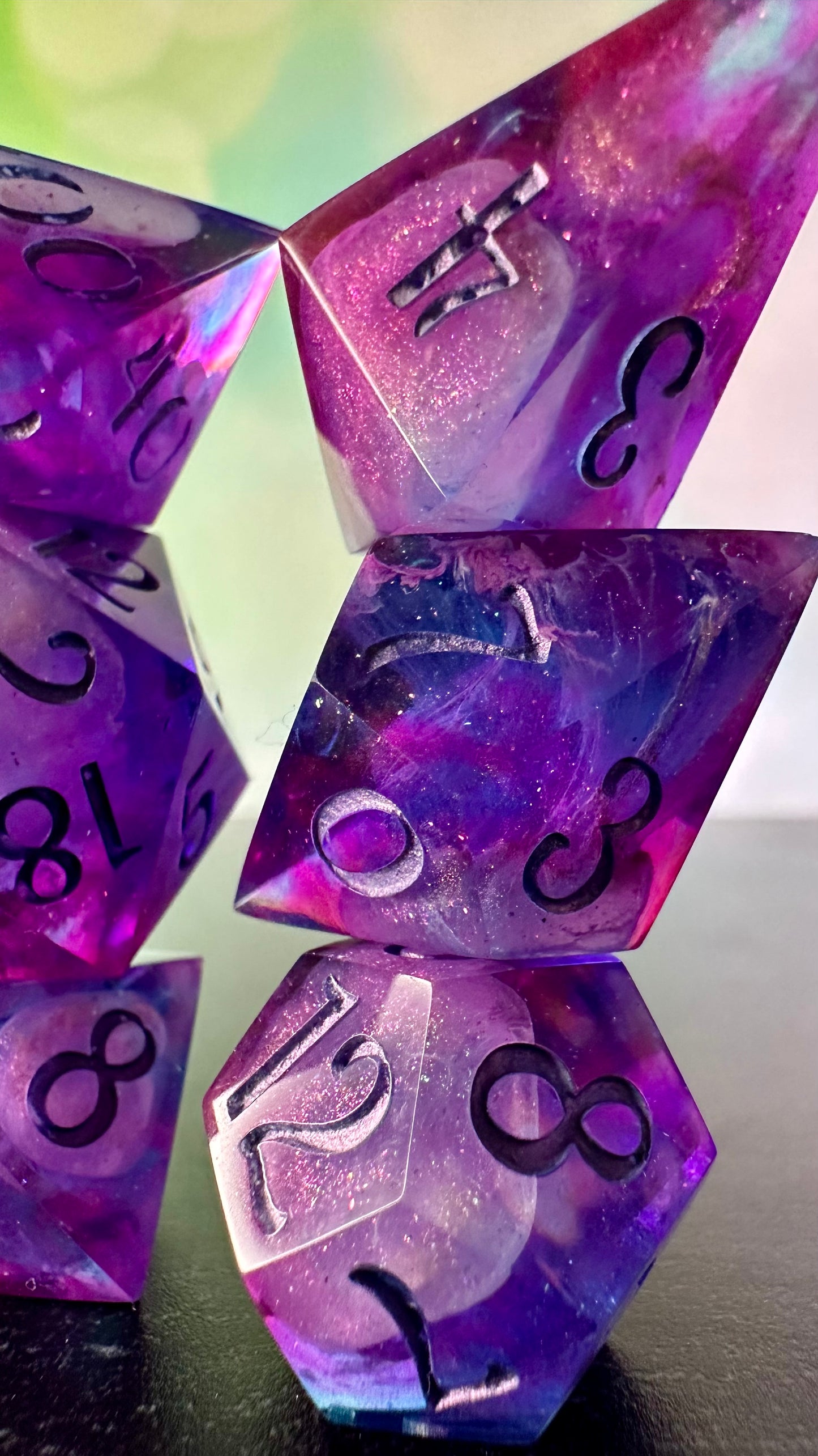 "I will always be with you" - 8 piece polyhedral dice set