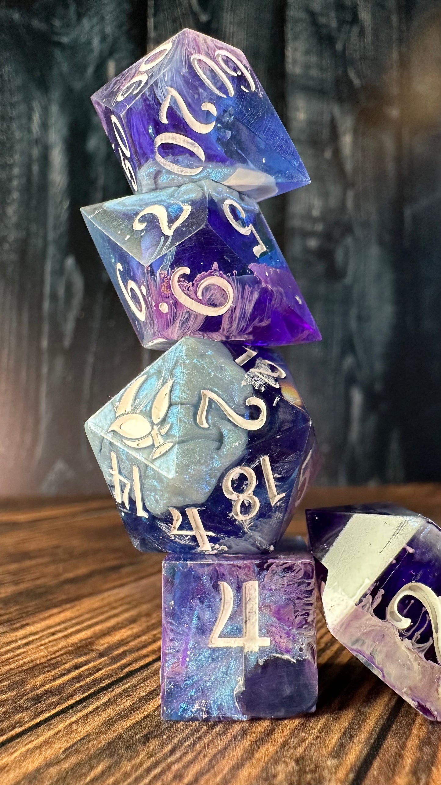 Purple Haze-8 piece polyhedral dice set-Pobody's Nerfect