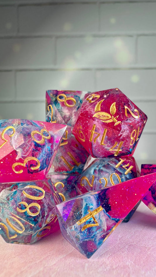 Love in Abstraction- 8 piece polyhedral dice set