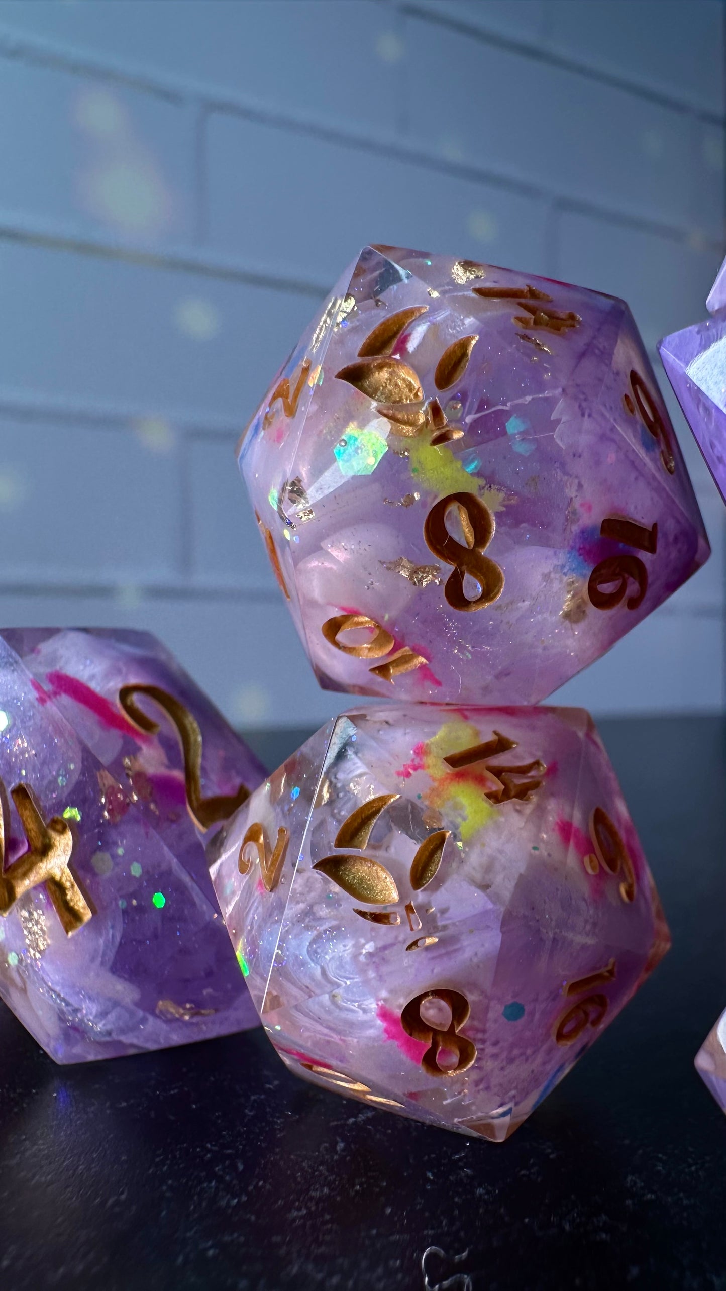 We can't fix it if we never face it- Pobody's Nerfect - 8 piece polyhedral dice set (Large)