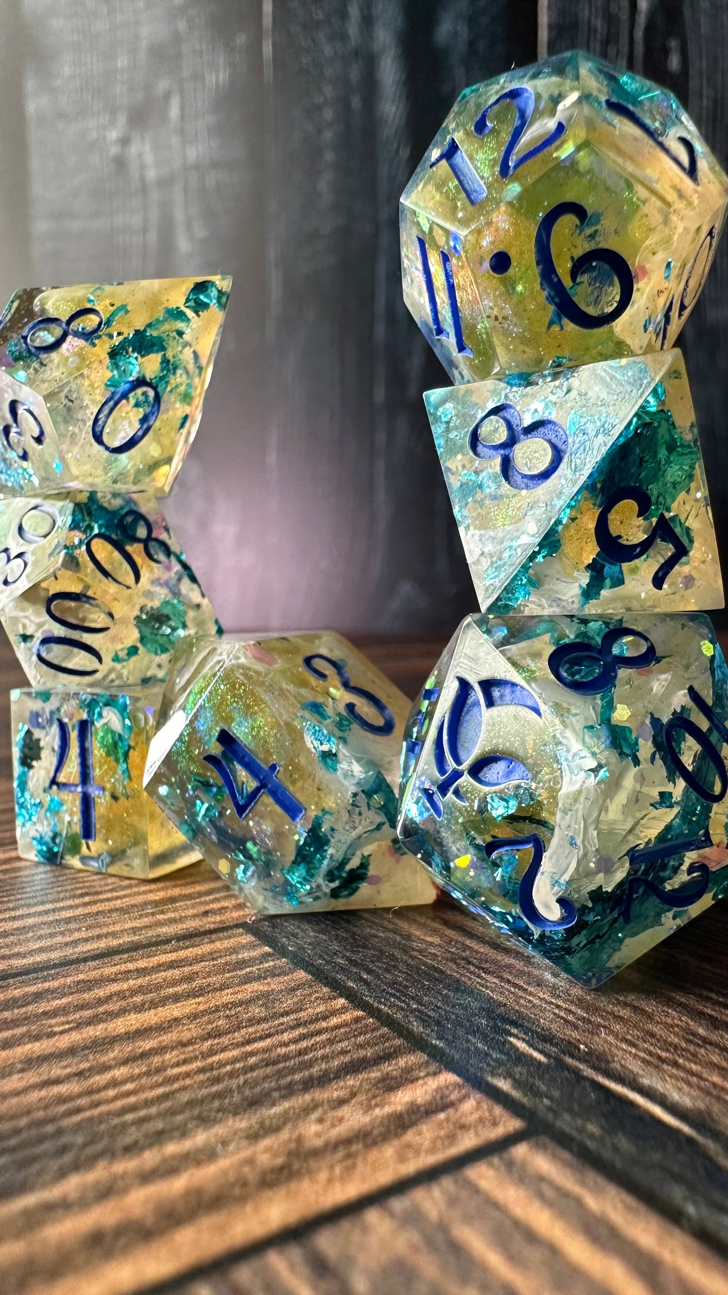 The Torre-7 piece polyhedral dice set