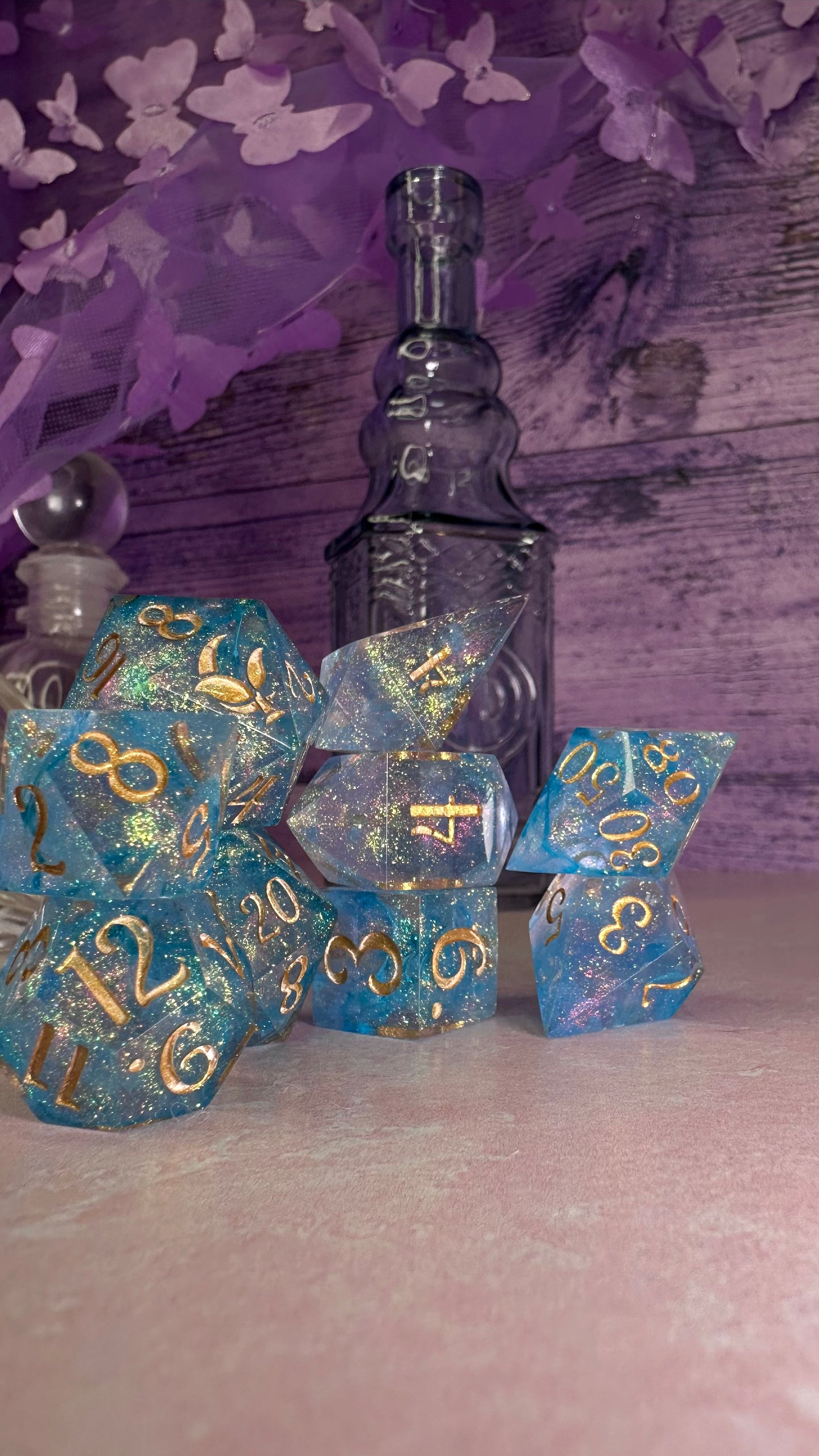 Meeting Michaela- 8 piece polyhedral dice set