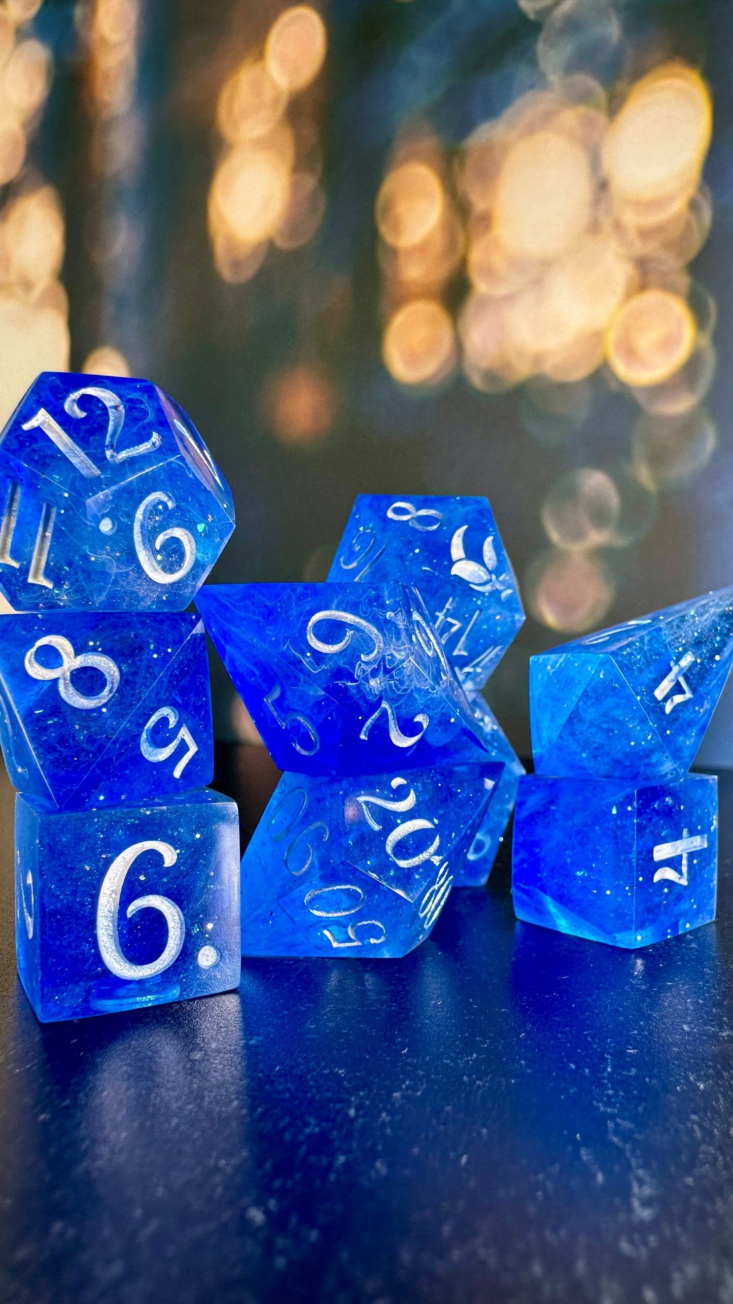 Stardust- 8 piece polyhedral dice set