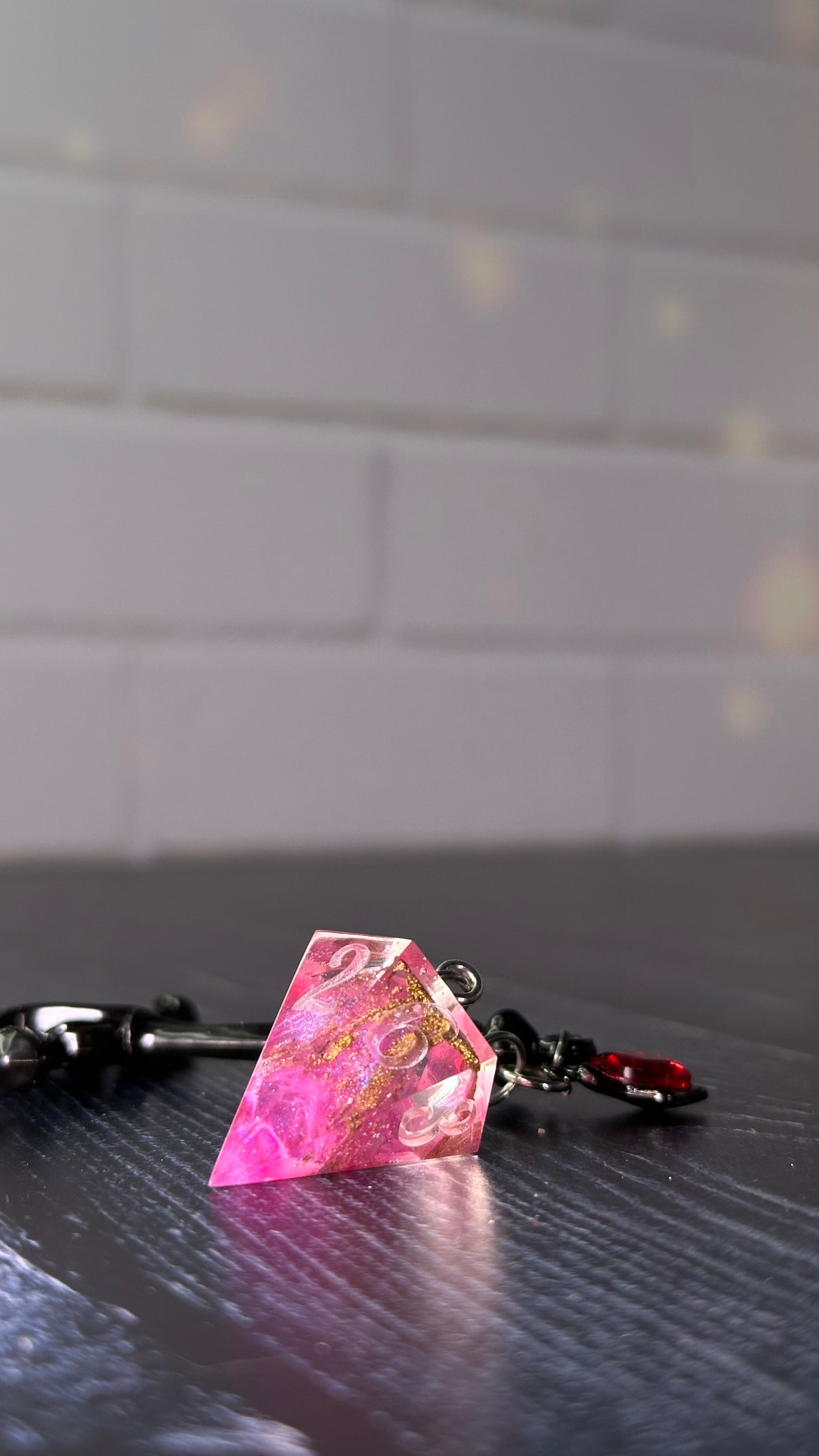 Purple Pink Shimmering Dice Dagger