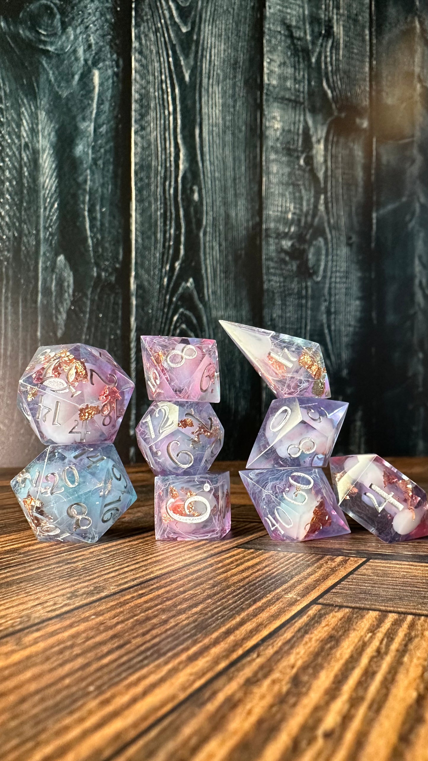 Through Love All Is Possible-8 piece polyhedral dice set