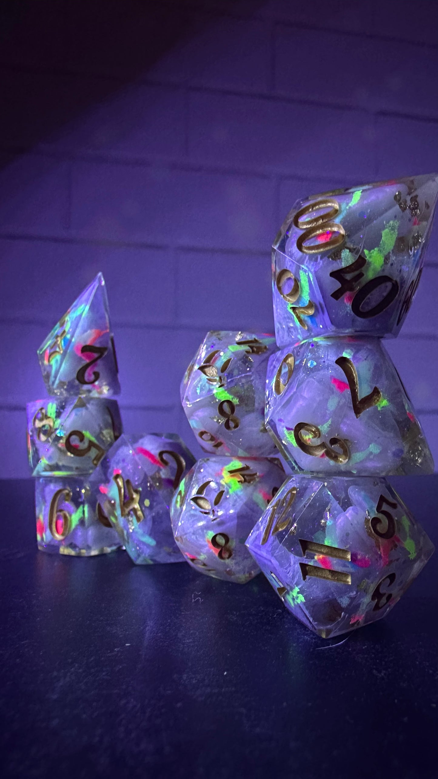 We can't fix it if we never face it- Pobody's Nerfect - 8 piece polyhedral dice set (Large)