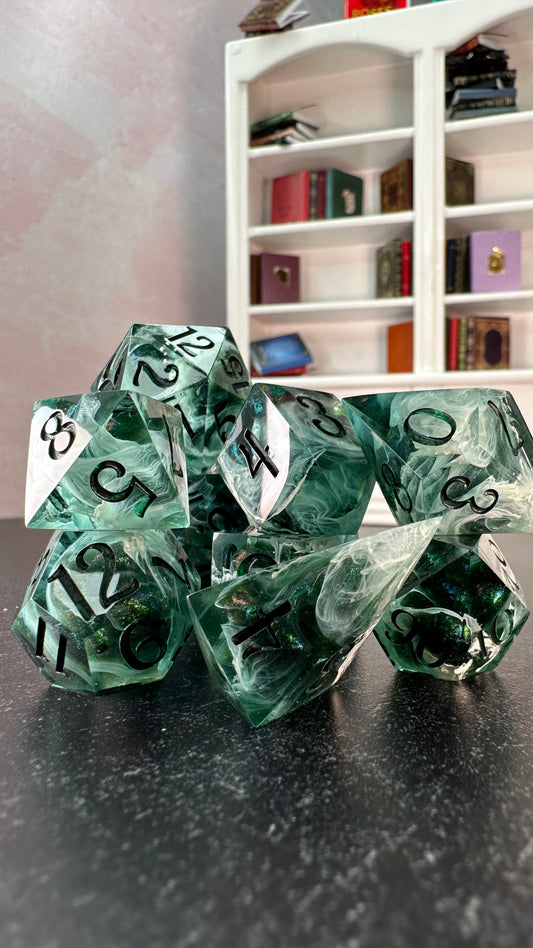 Second Impressions of the Spring Court- 8 piece polyhedral dice set