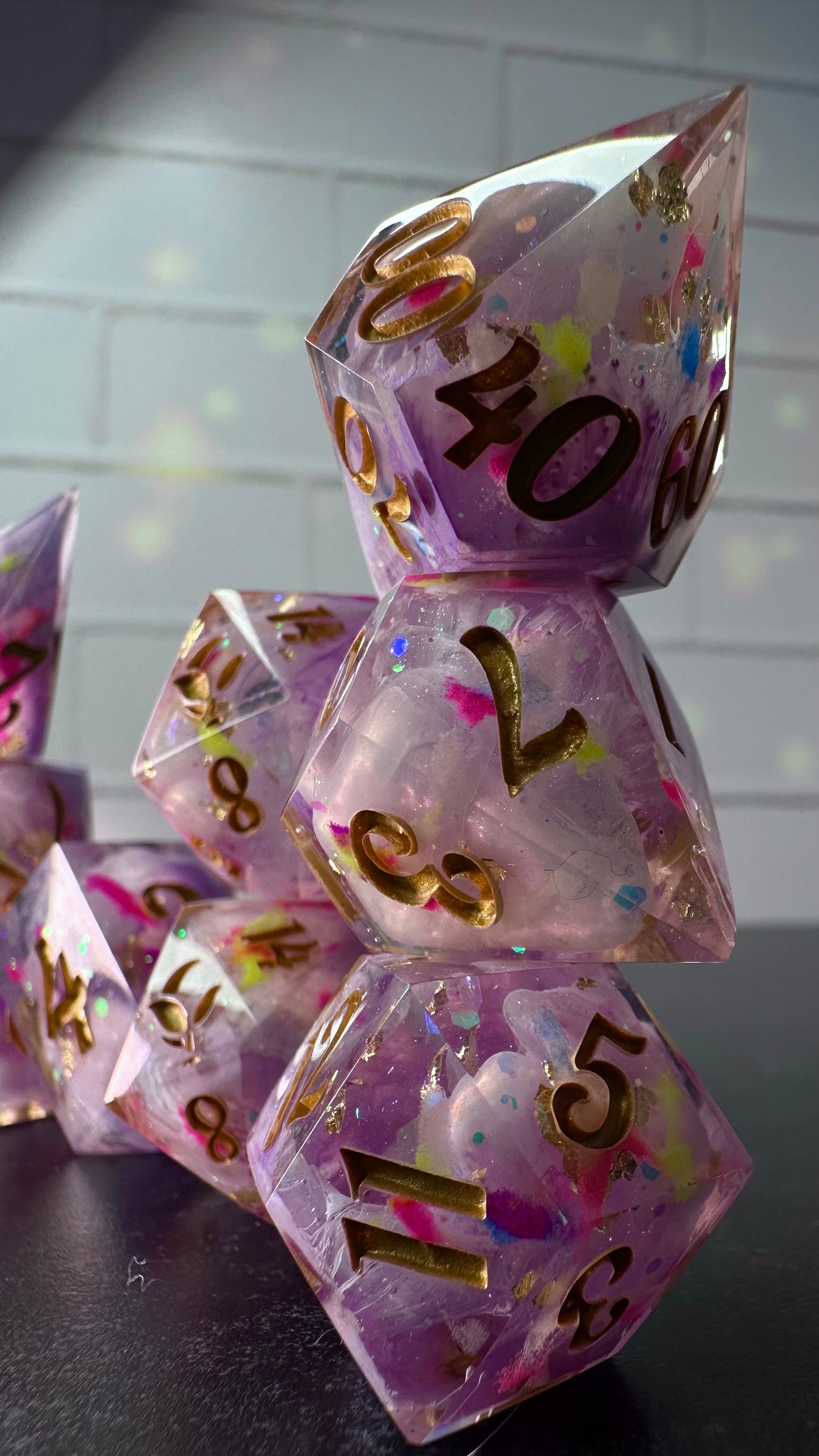 We can't fix it if we never face it- Pobody's Nerfect - 8 piece polyhedral dice set (Large)
