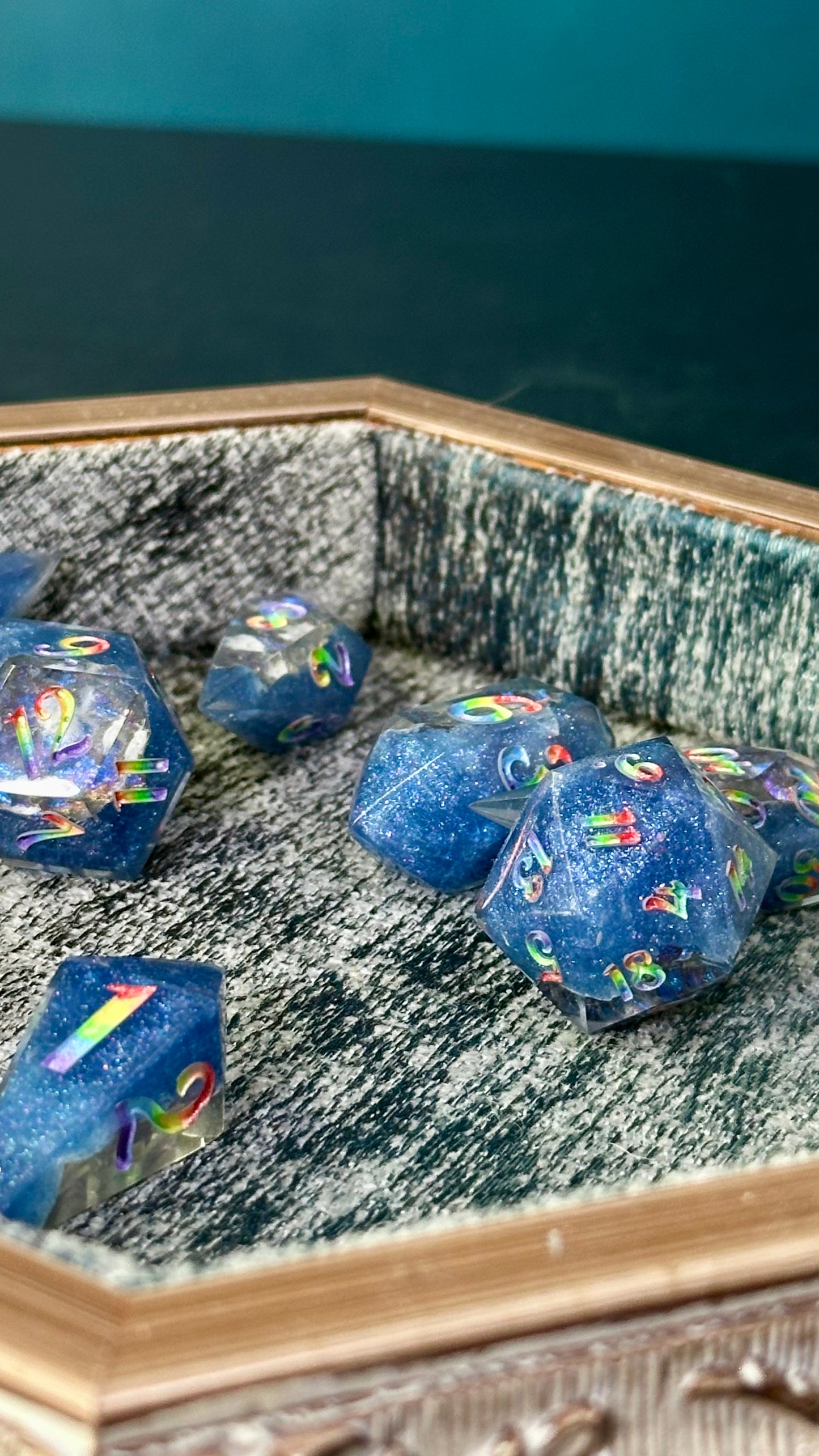 Hope and Pride - 8 piece polyhedral dice set- (Pointy Bois)