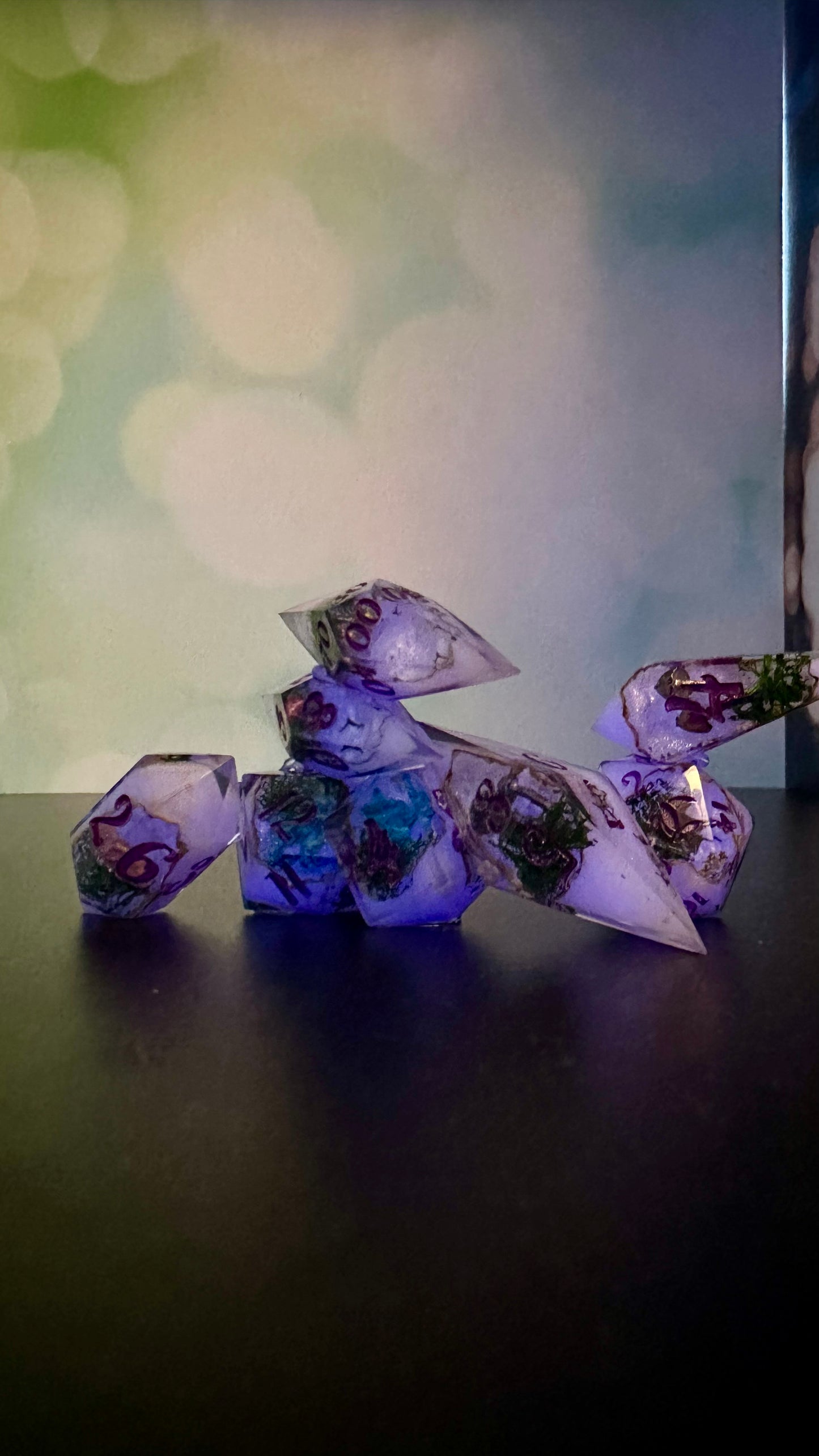 Mushroom Magic Cave Geode  - 8 piece polyhedral dice set- (Pointy Bois)- Pobody’s Nerfect