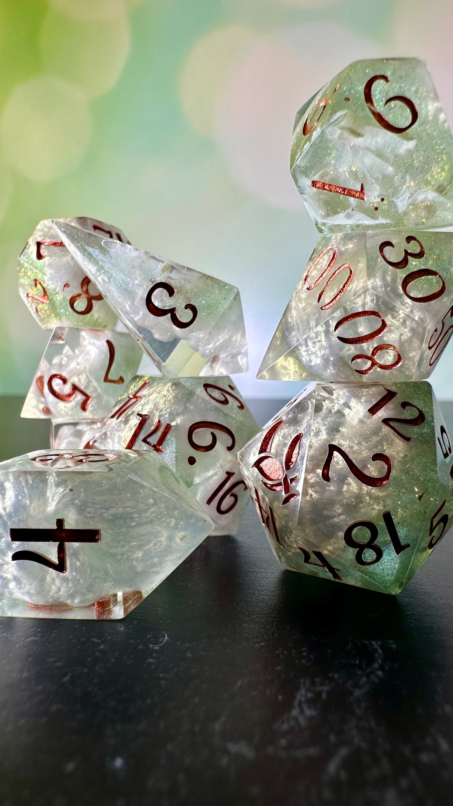 Helion's Truth- 8 piece polyhedral dice set