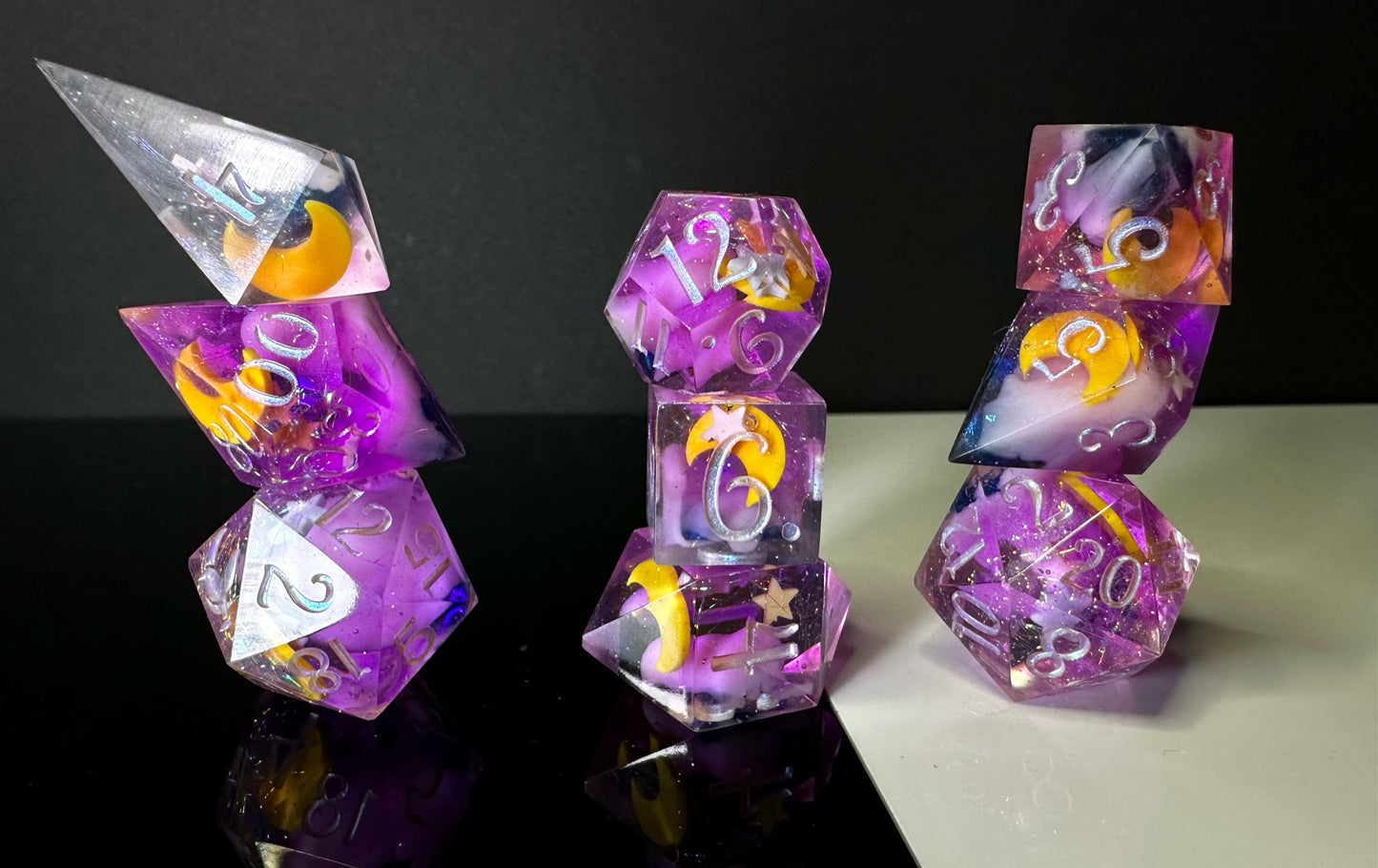 Mini Moon Princess-8 piece polyhedral dice set