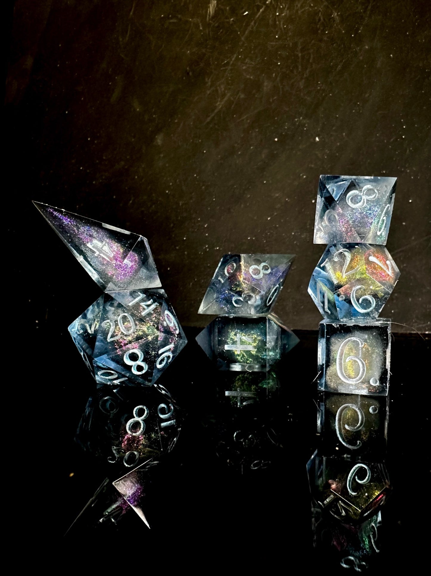 Slate Galaxies-7 piece polyhedral dice set