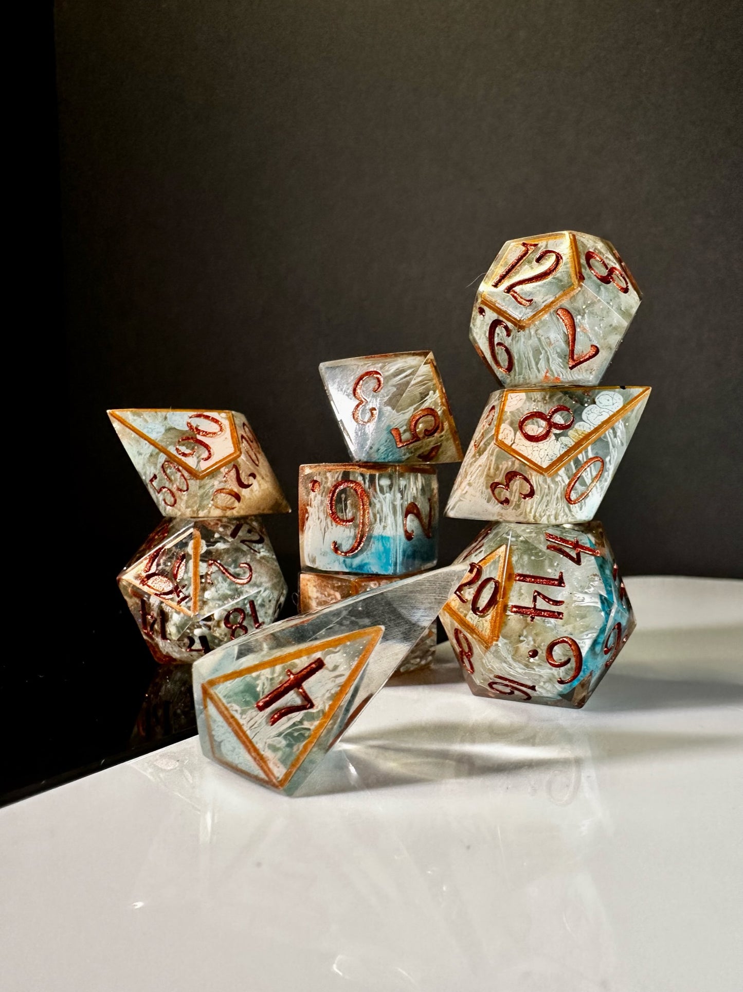 Caged Tendrils-8 piece polyhedral dice set