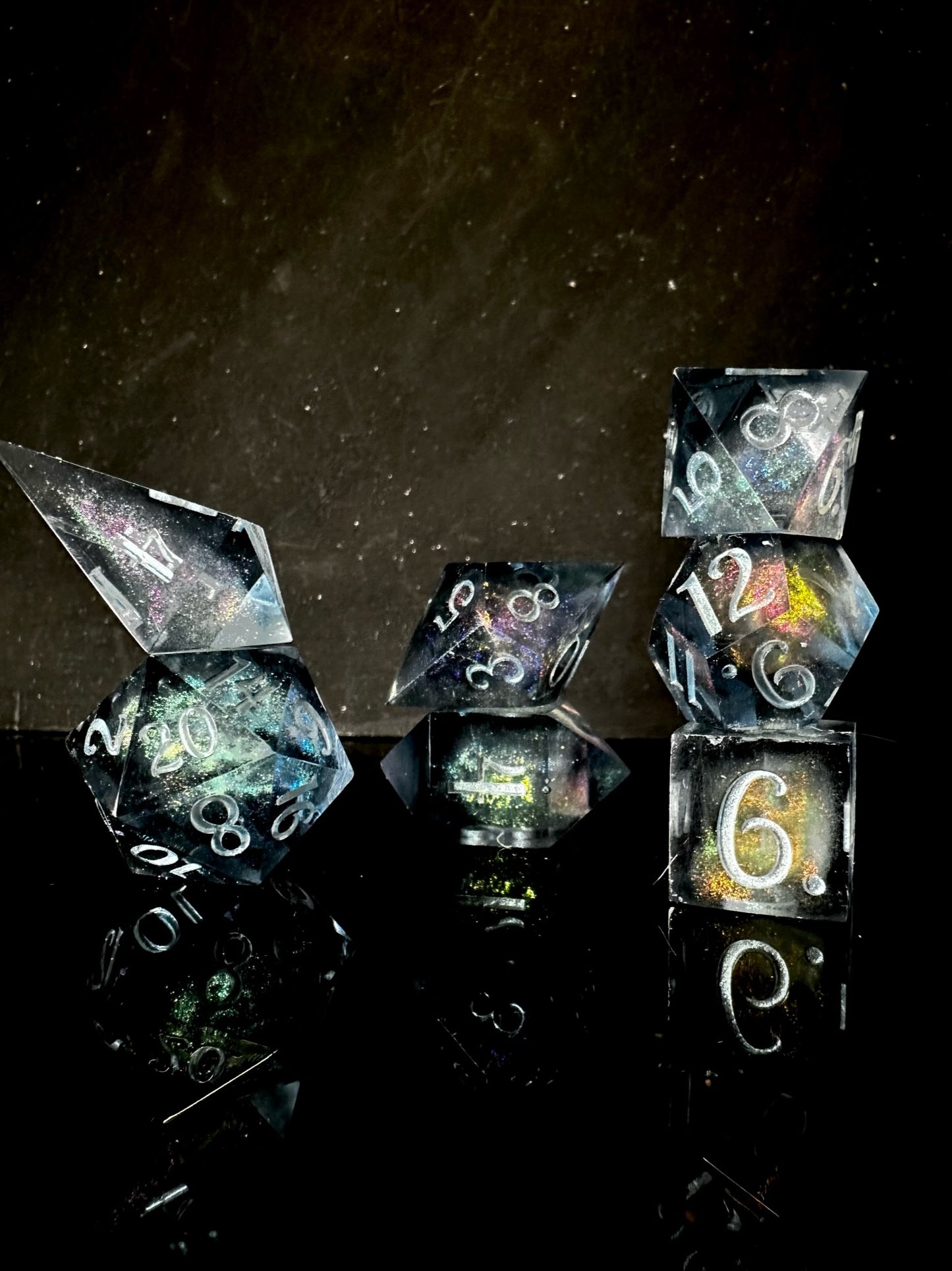 Slate Galaxies-7 piece polyhedral dice set