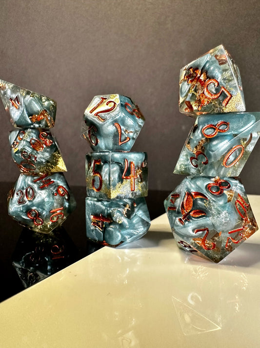 Blue Haze-8 piece polyhedral dice set