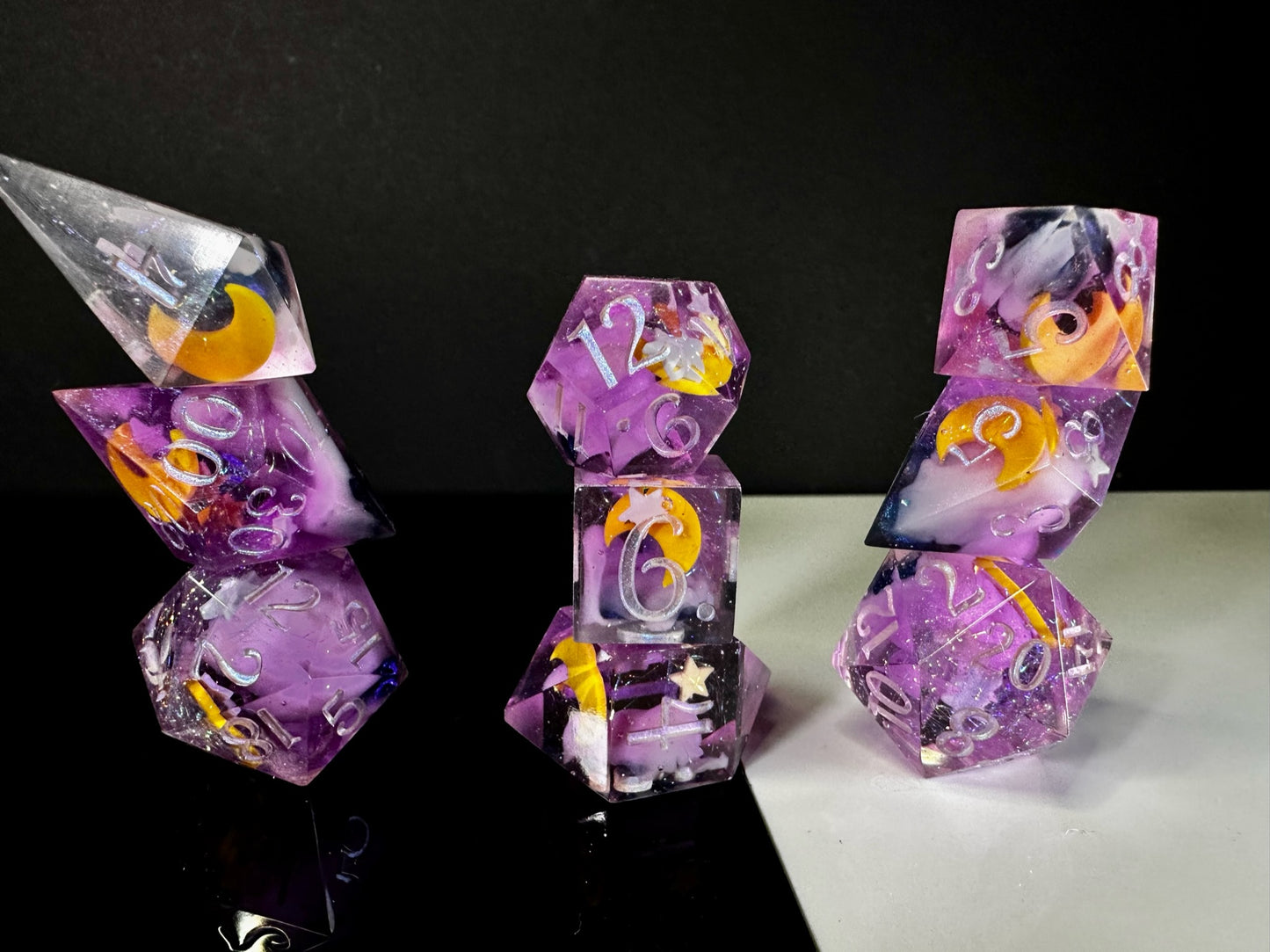 Mini Moon Princess-8 piece polyhedral dice set