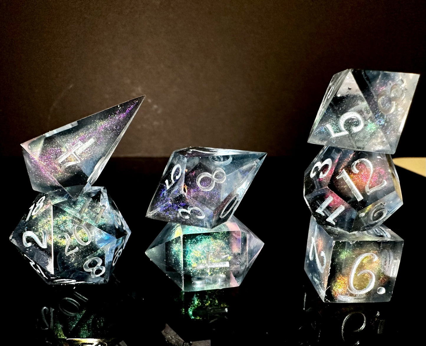 Slate Galaxies-7 piece polyhedral dice set