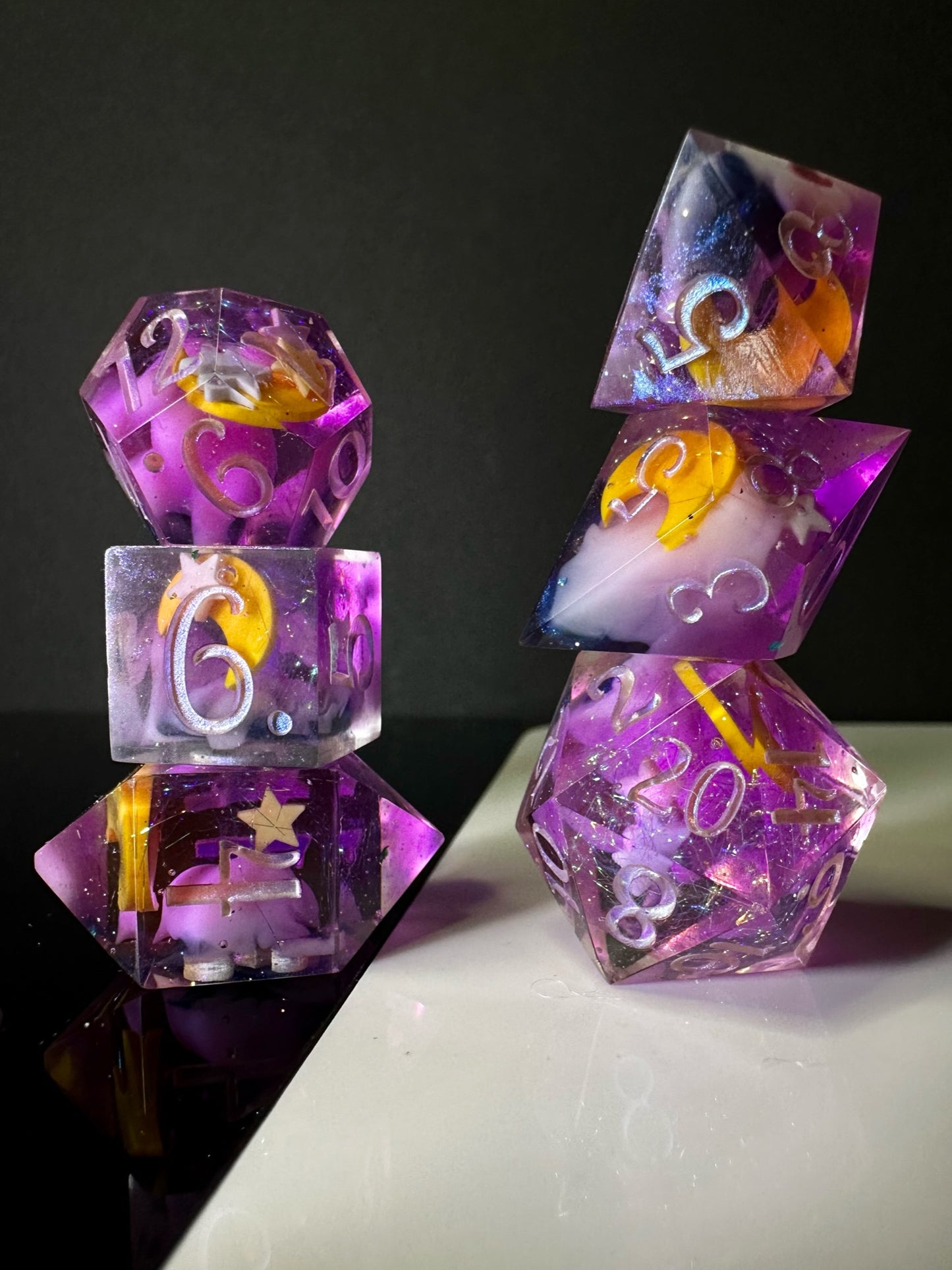 Mini Moon Princess-8 piece polyhedral dice set