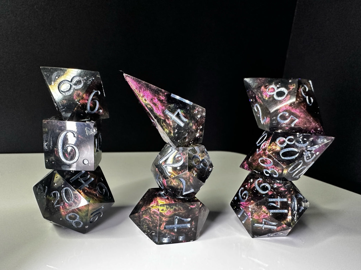 Stardust-8 piece polyhedral dice set