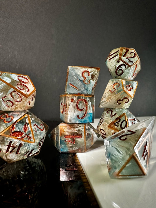 Caged Tendrils-8 piece polyhedral dice set