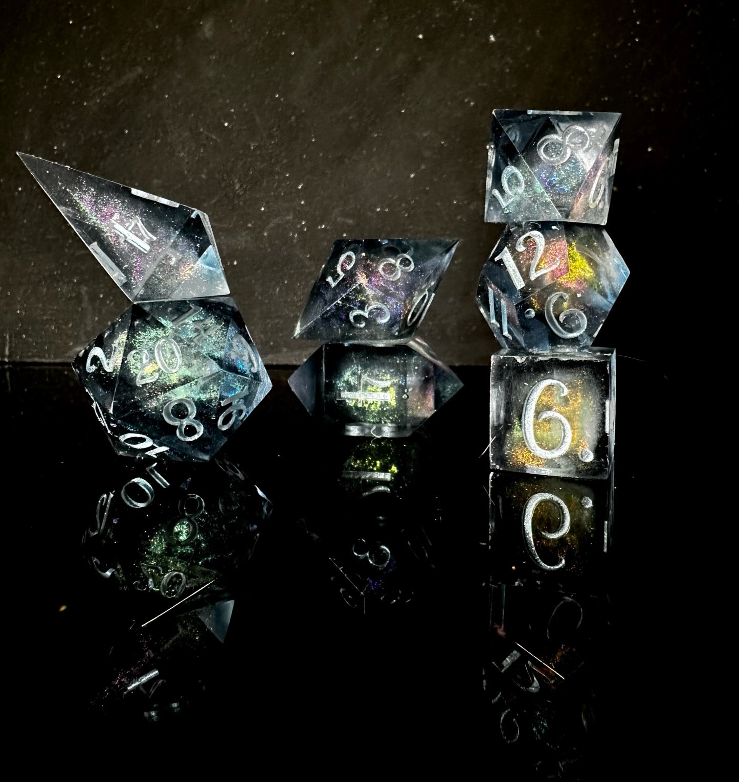 Slate Galaxies-7 piece polyhedral dice set