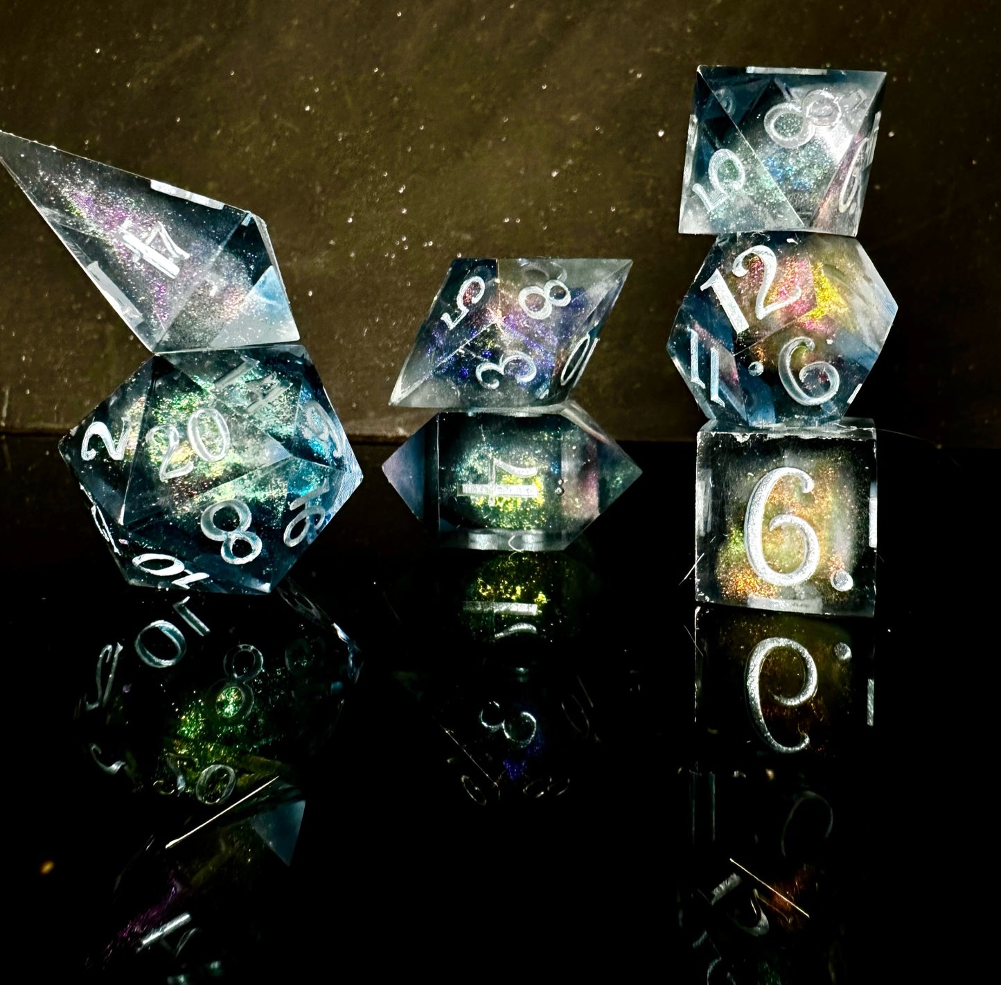 Slate Galaxies-7 piece polyhedral dice set