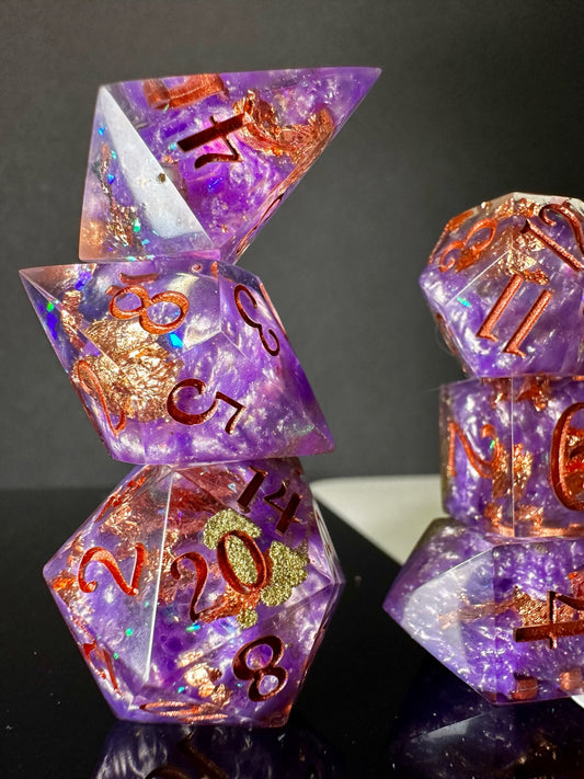 Purple Haze-8 piece polyhedral dice set