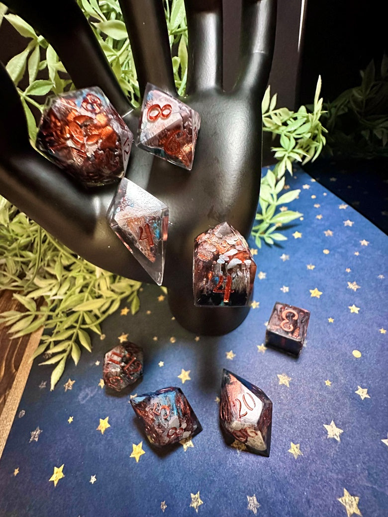 “Bronze Moon” 8 Piece Polyhedral Dice Set