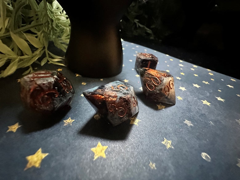 “Bronze Moon” 8 Piece Polyhedral Dice Set