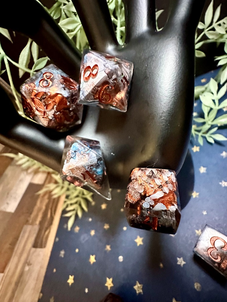 “Bronze Moon” 8 Piece Polyhedral Dice Set