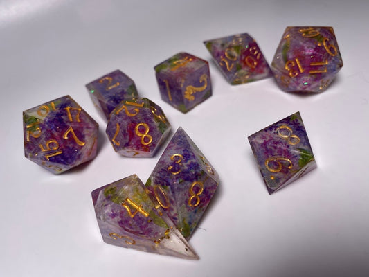 The impressionists garden-8 piece polyhedral dice set