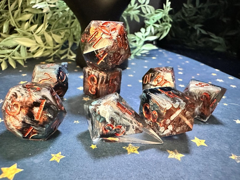 “Bronze Moon” 8 Piece Polyhedral Dice Set