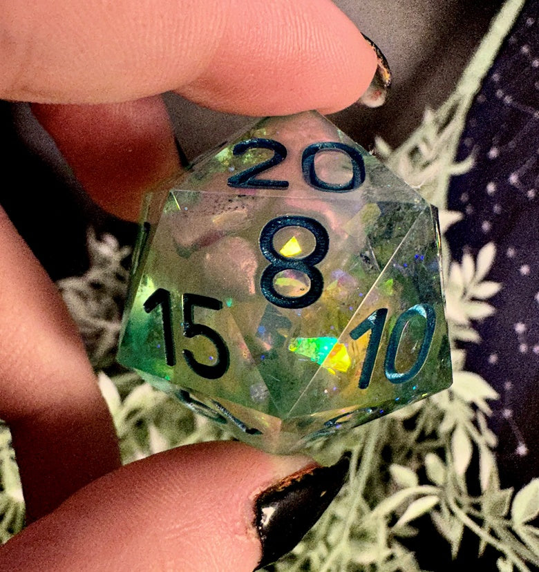 Lemon Lime Galaxy D20 Chonk