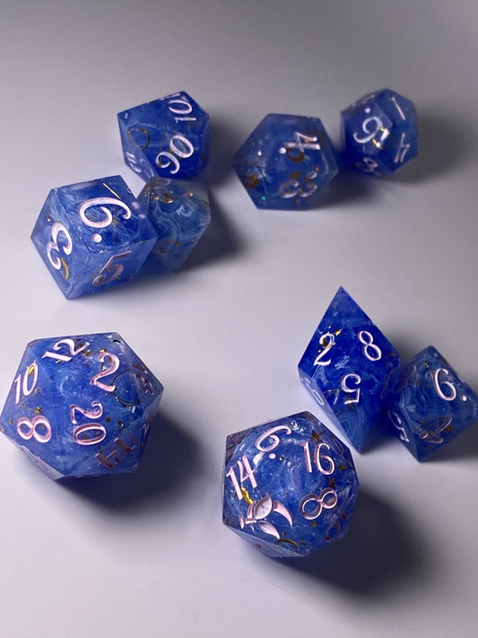 Mr. Blue Sky -8 piece polyhedral Dice set