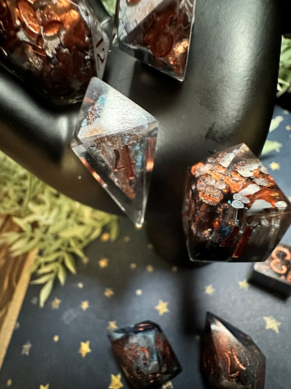 “Bronze Moon” 8 Piece Polyhedral Dice Set